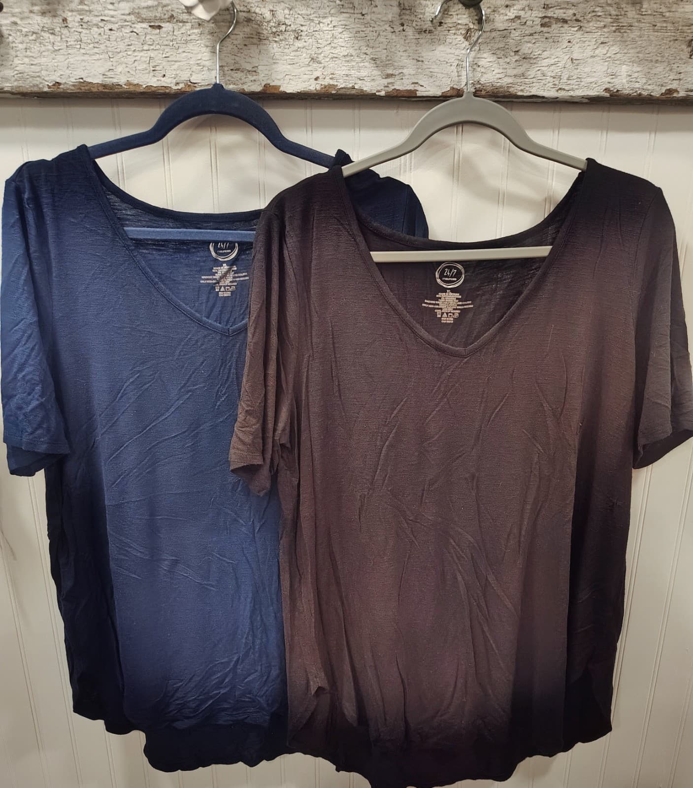 Bundle Of 2 Maurices 24/7 Shirts, Both XL, EUC, Blue, Brown