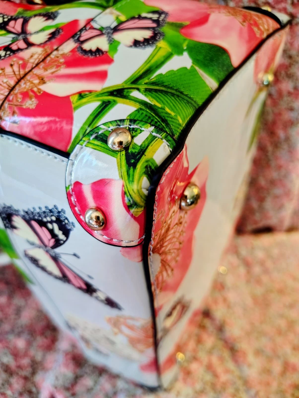 NWT Floral Satchel With Shoulder Strap And Matching Wallet - Thumbnail 13