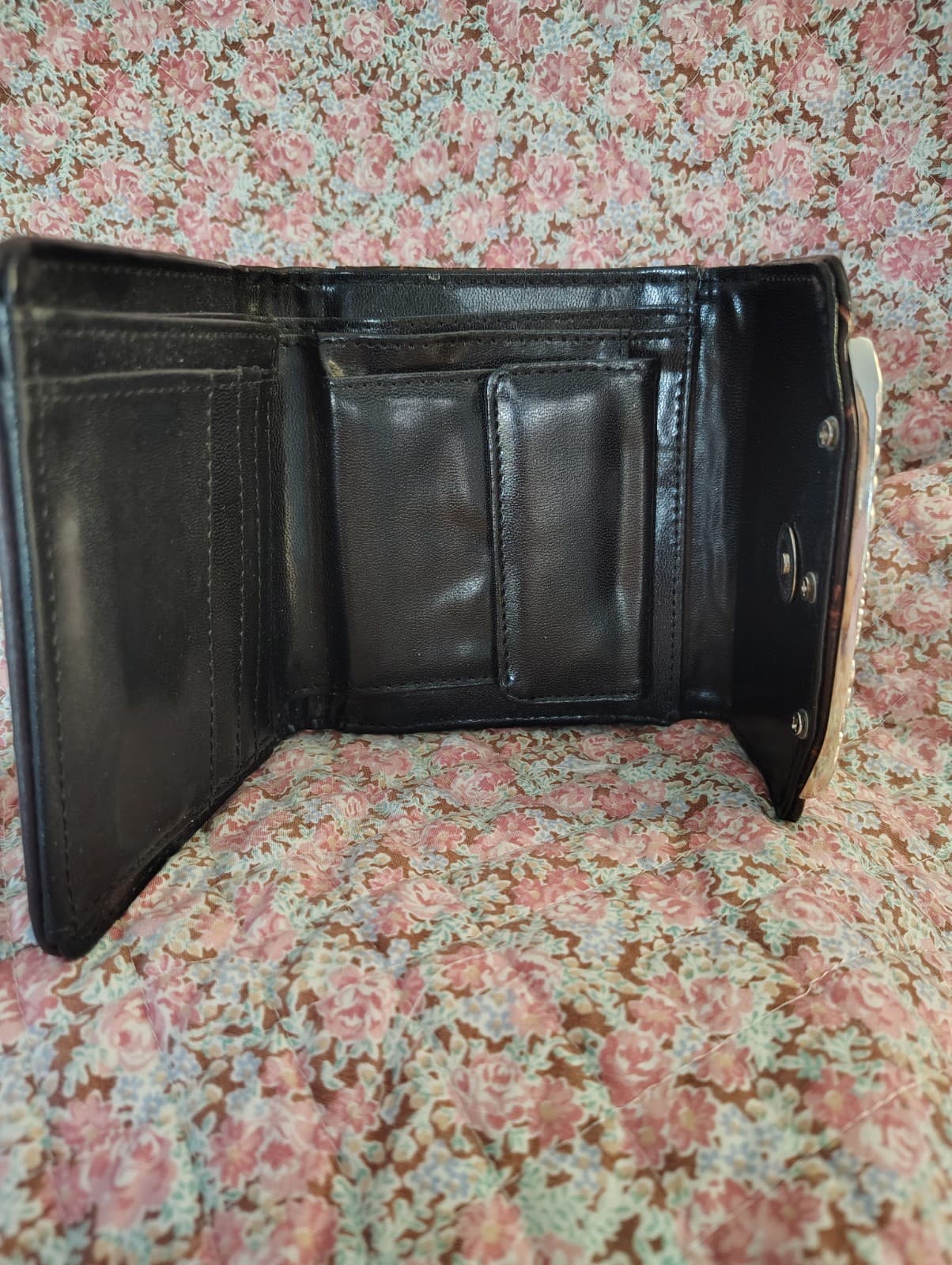 Vintage women's bifold wallet Silver Angel Heart - Thumbnail 4