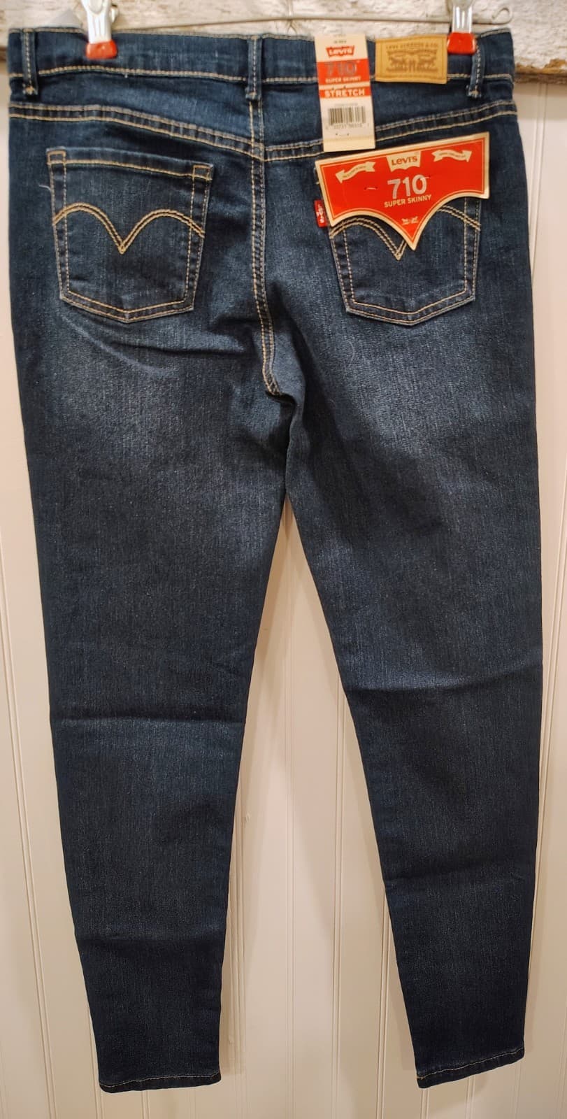 Levis 710 Jeans Womens 16R Blue Super Skinny Leg Denim Dark Wash Stretch $98 - Thumbnail 7