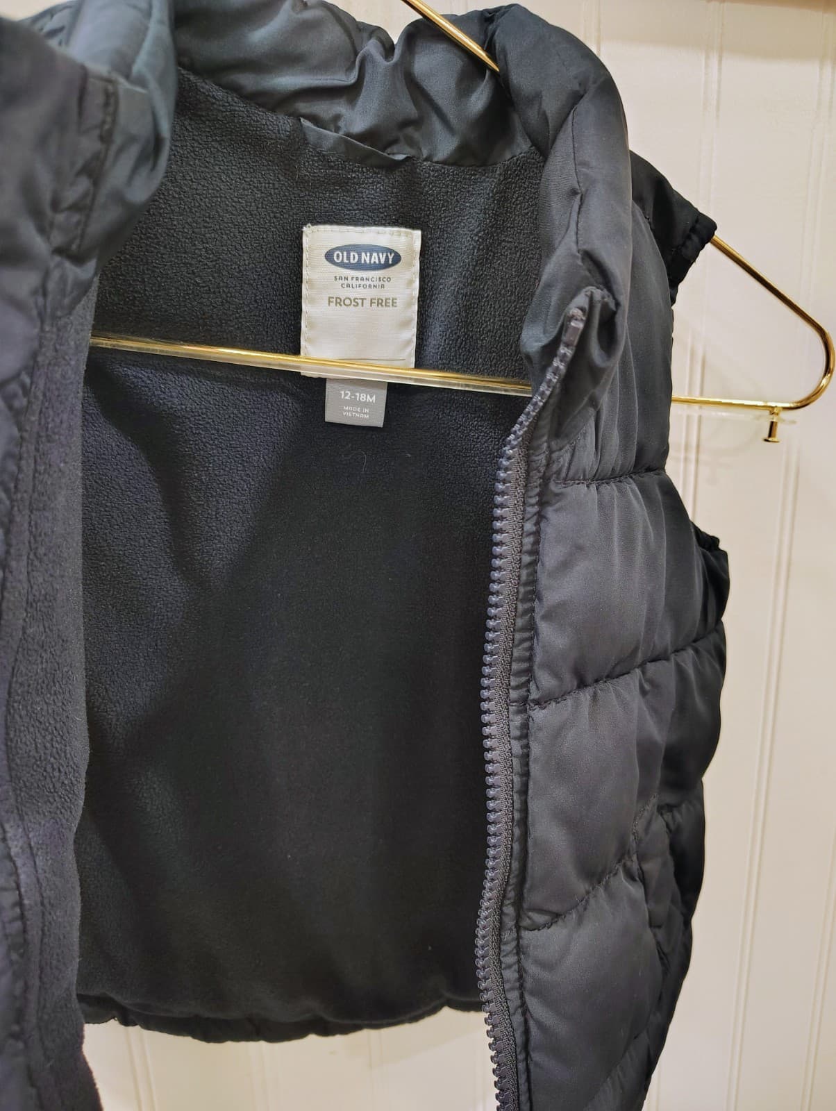 Old Navy Baby Toddler Navy Blue Puffer Vest, Fleece Lined, 12-18 Mo EUC - Thumbnail 7