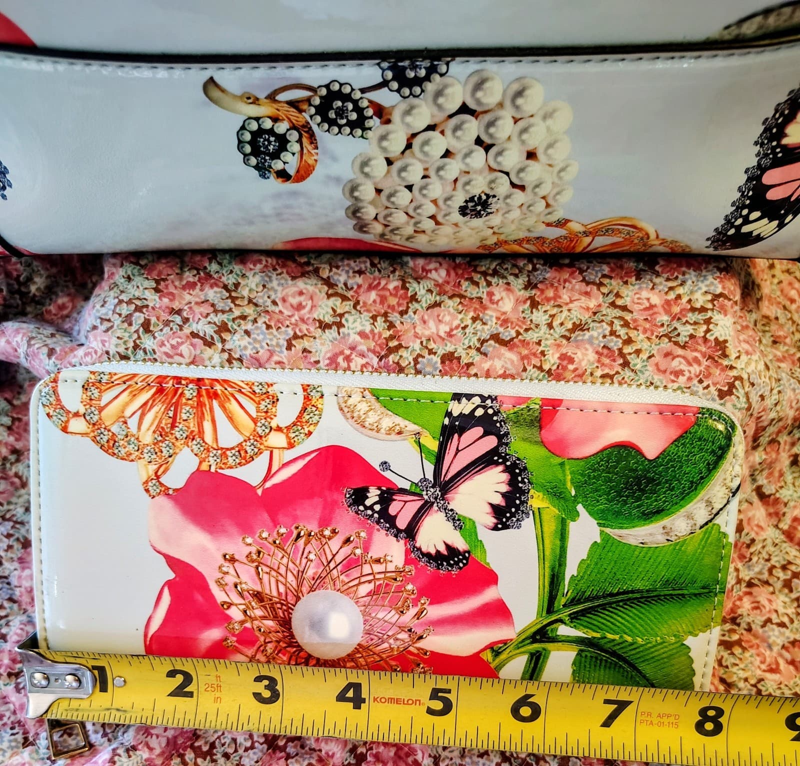 NWT Floral Satchel With Shoulder Strap And Matching Wallet - Thumbnail 20