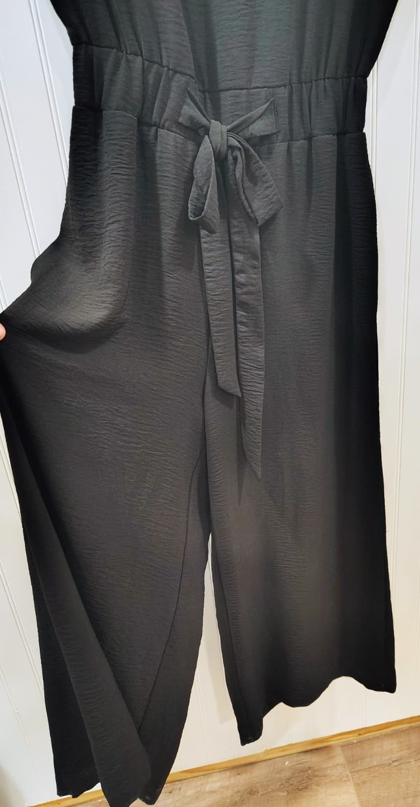 Calvin Klein Black Dress Romper, Pants, Belted Waist, Women's Size 4 - Thumbnail 2