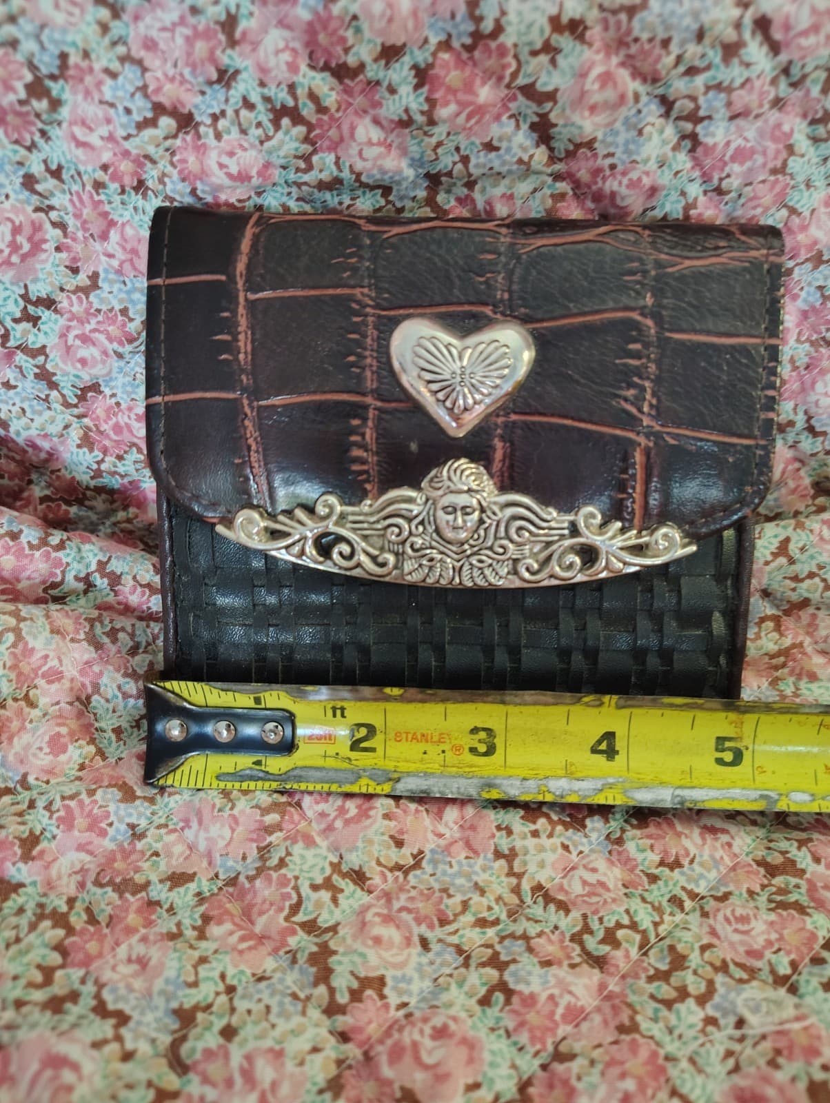 Vintage women's bifold wallet Silver Angel Heart - Thumbnail 9