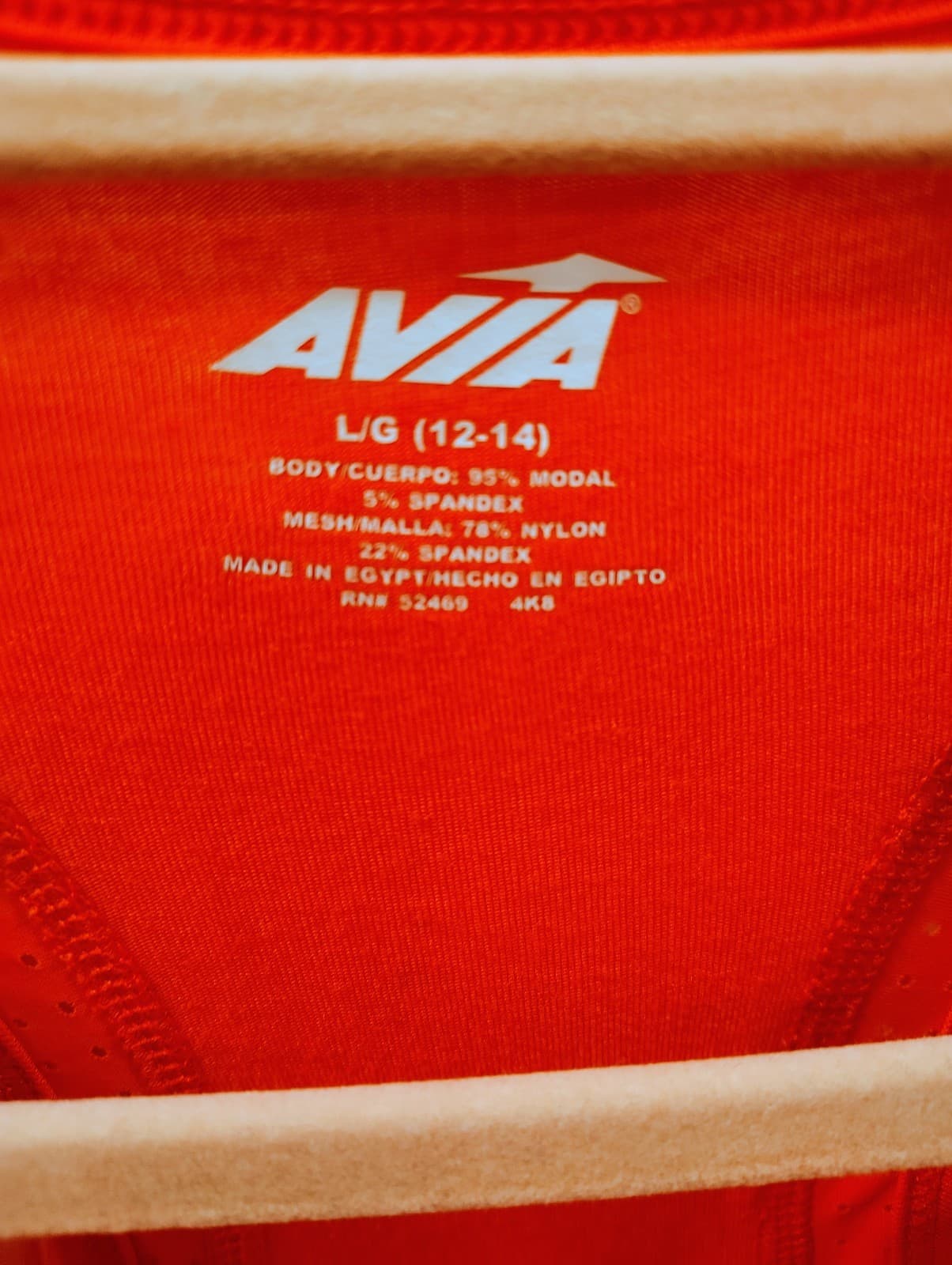 Avia Racerback Workout Tank Top Women's Large, Orange - Thumbnail 3