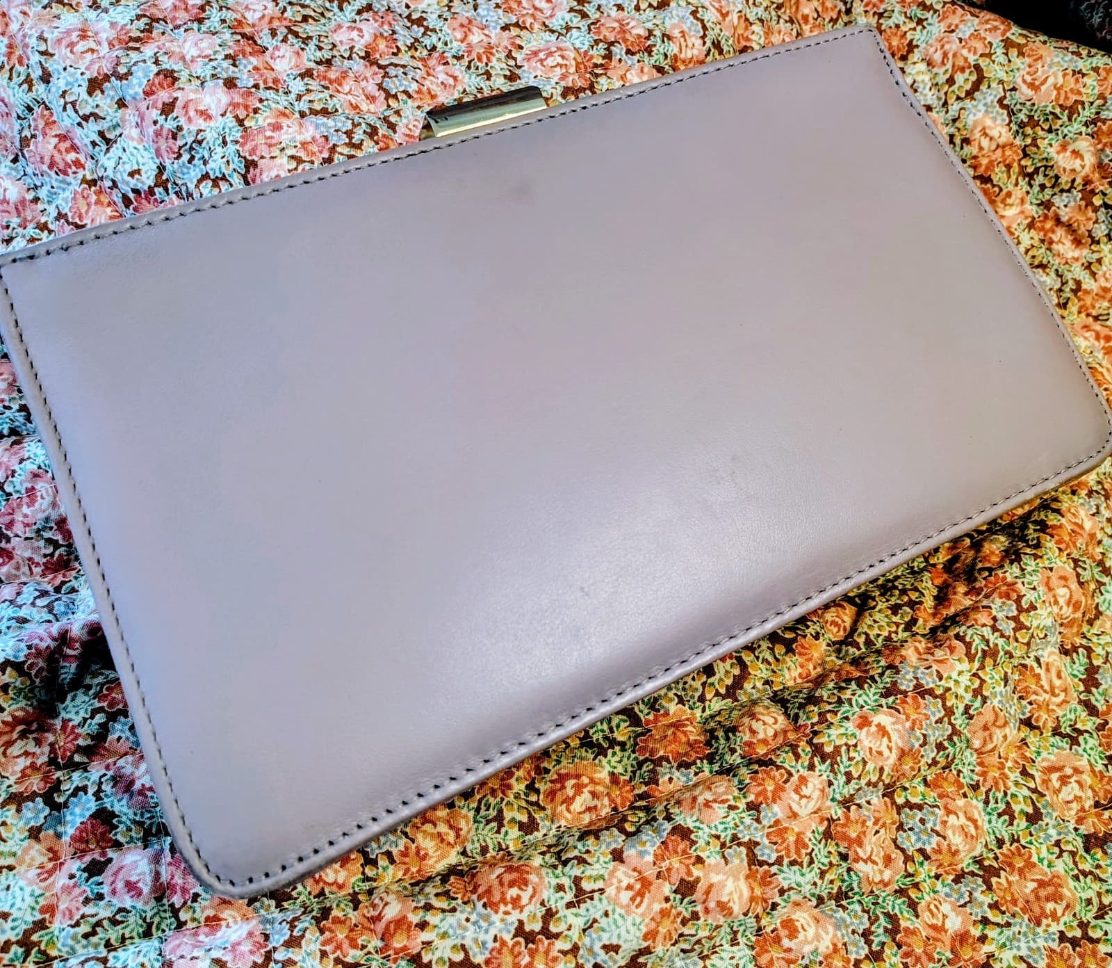 Giani Bernini Lavender Nappa Leather Clutch, Silver Clasp