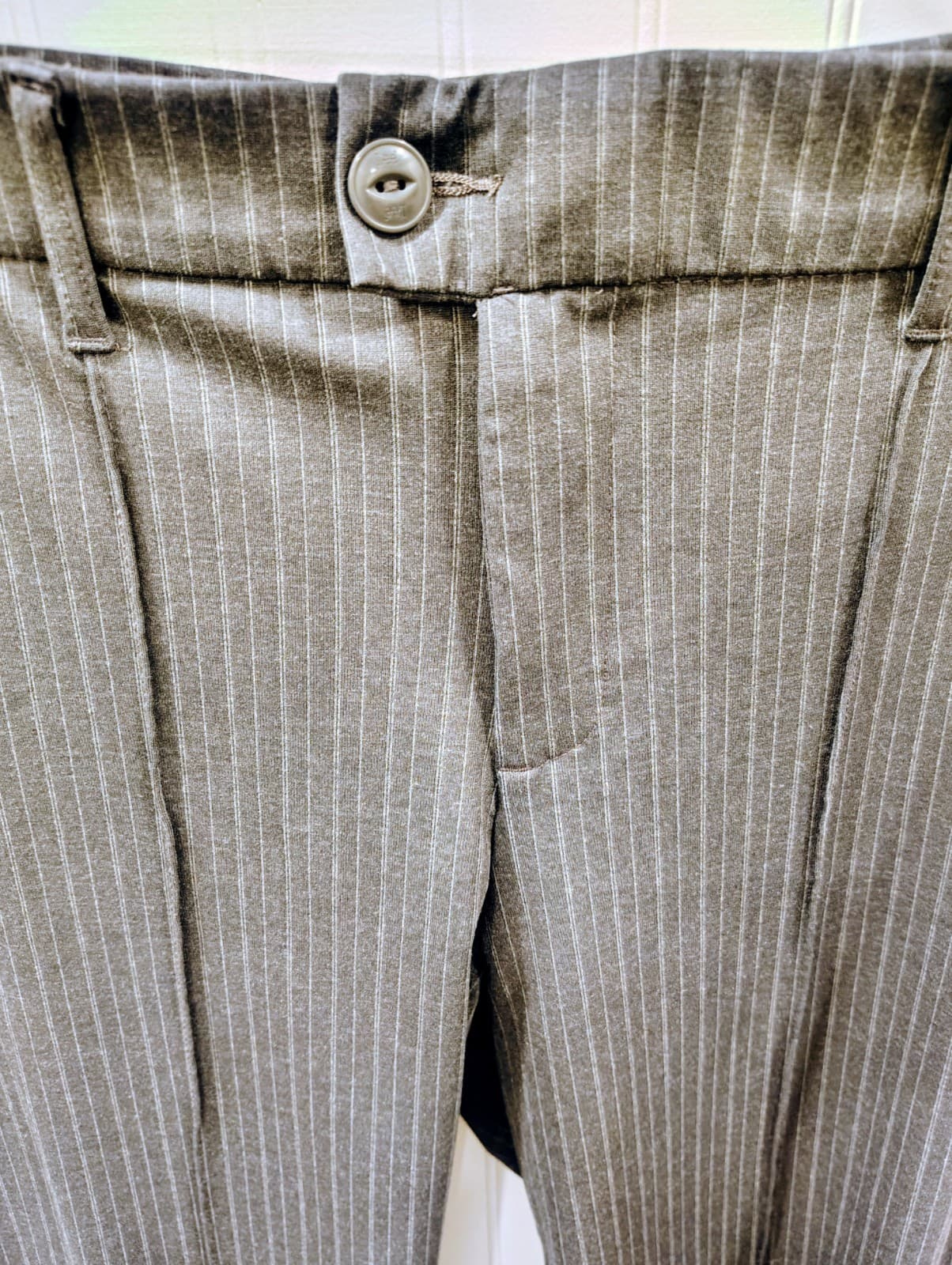 Lee Women's Flex Motion Charcoal Pinstripe Dress Pants, Size 20W EUC - Thumbnail 2