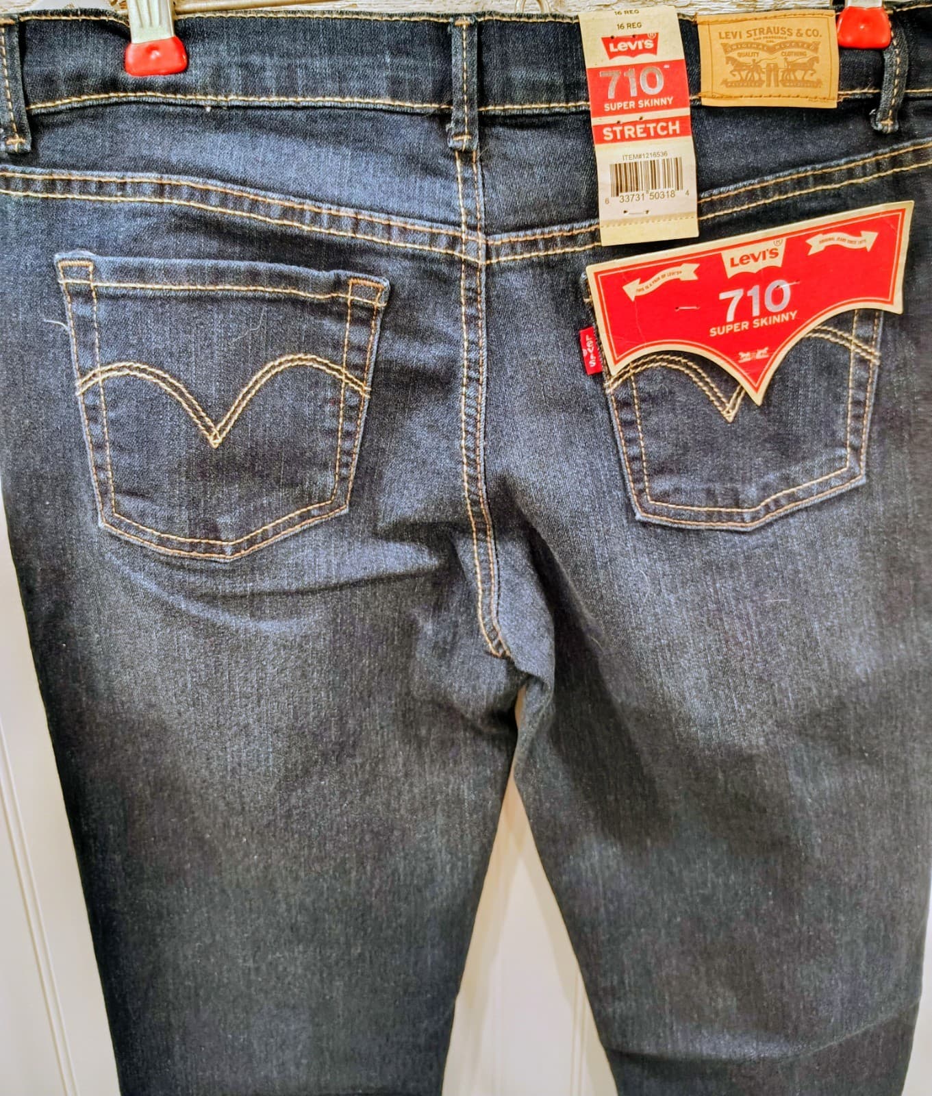 Levis 710 Jeans Womens 16R Blue Super Skinny Leg Denim Dark Wash Stretch $98 - Thumbnail 5