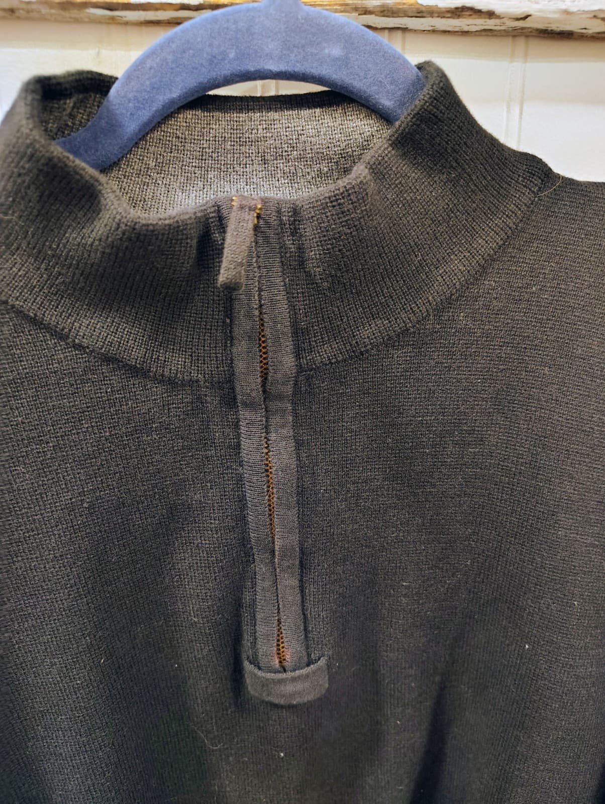 100% Cotton Black IZOD Men’s Quarter Zip Sweater - Thumbnail 3
