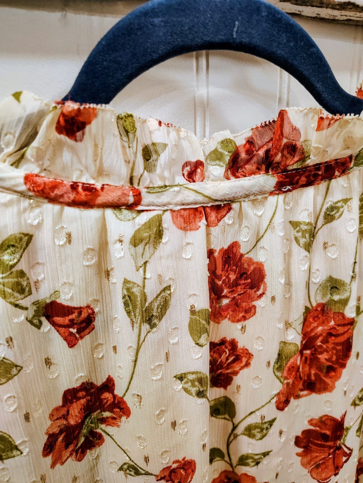 Haver & Blair Floral Top Large, Short Flutter sleeves, Lined - Thumbnail 11