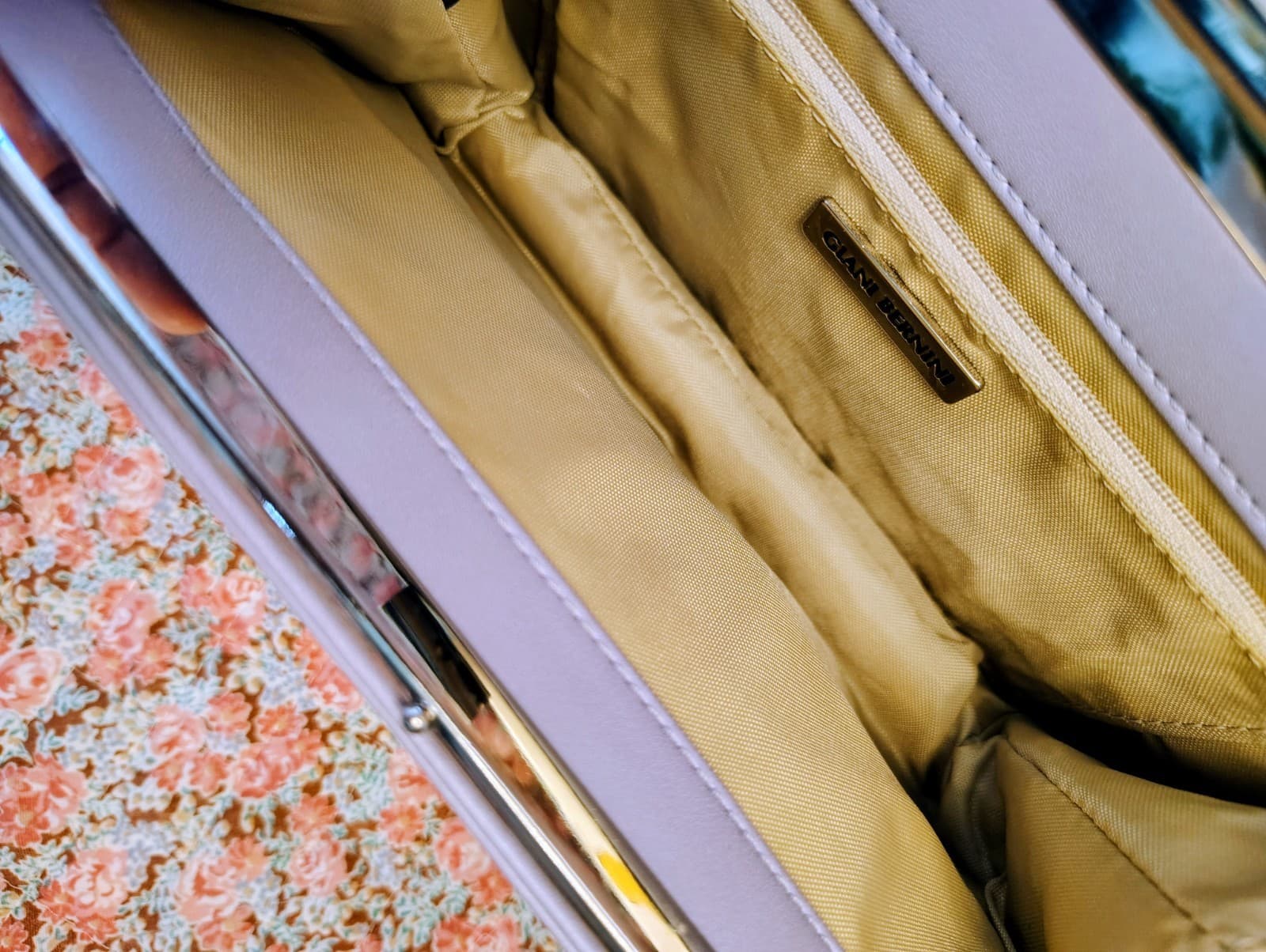 Giani Bernini Lavender Nappa Leather Clutch, Silver Clasp - Thumbnail 5
