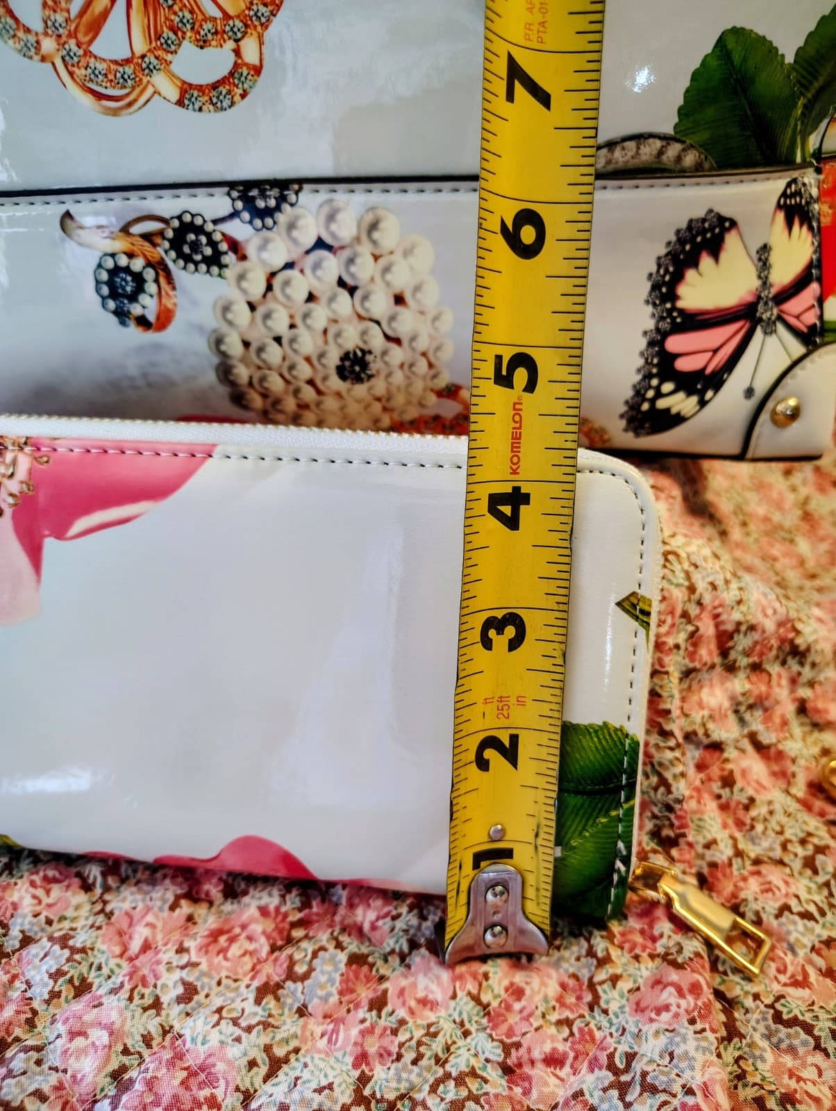 NWT Floral Satchel With Shoulder Strap And Matching Wallet - Thumbnail 21
