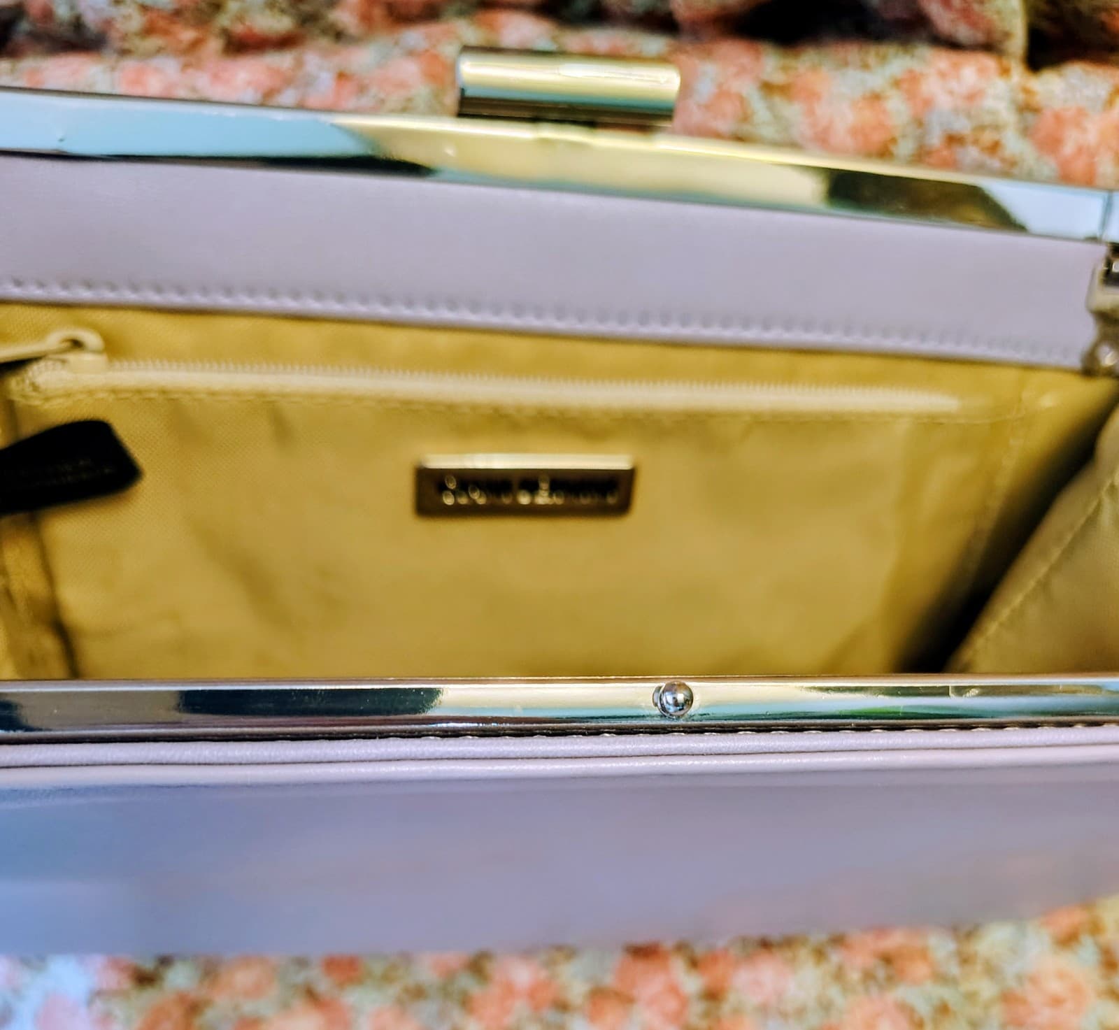 Giani Bernini Lavender Nappa Leather Clutch, Silver Clasp - Thumbnail 7