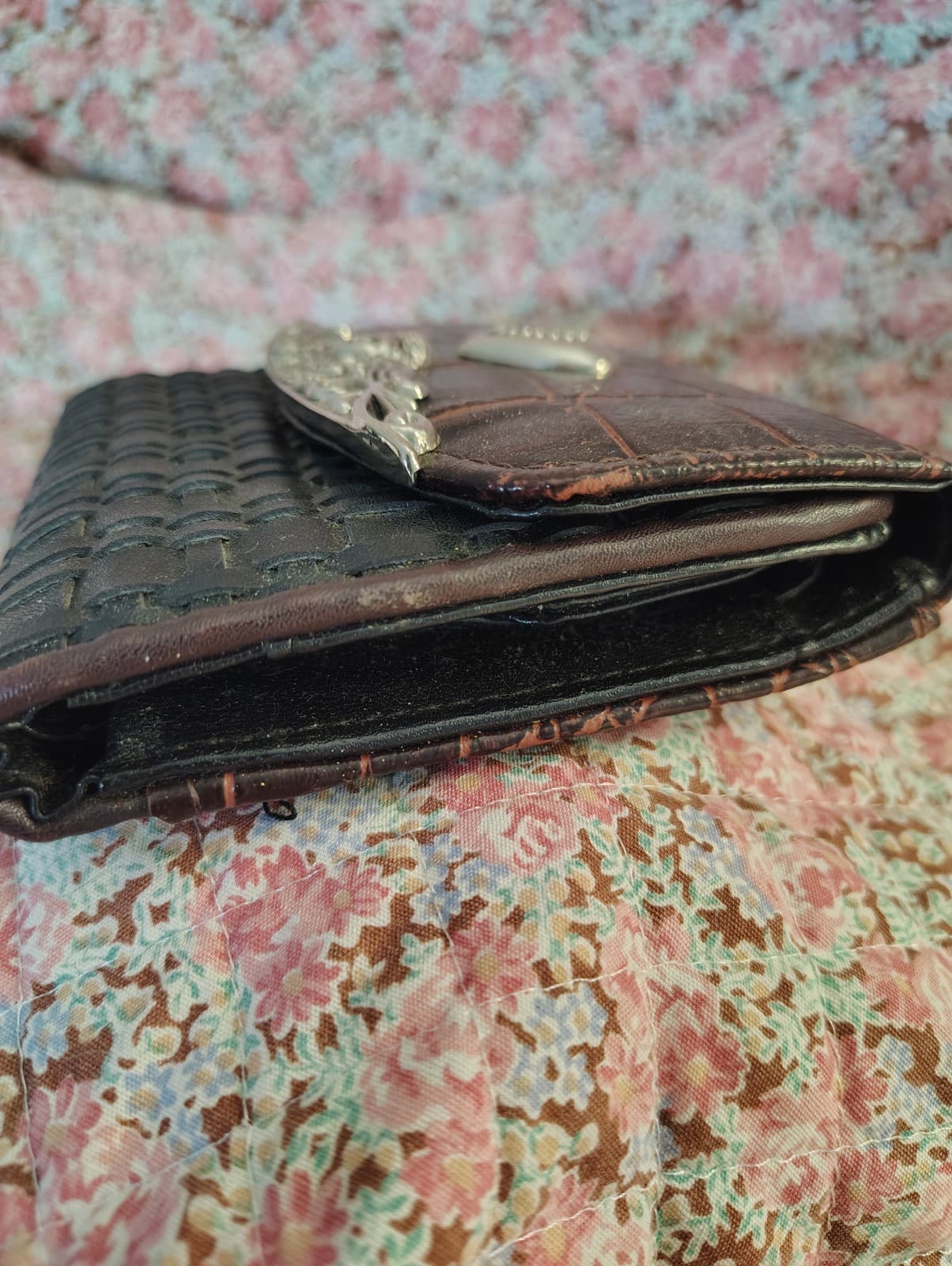 Vintage women's bifold wallet Silver Angel Heart - Thumbnail 3