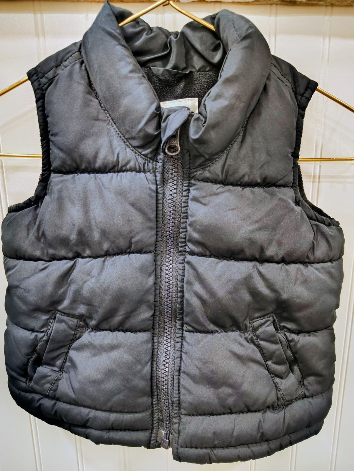 Old Navy Baby Toddler Navy Blue Puffer Vest, Fleece Lined, 12-18 Mo EUC - Thumbnail 2