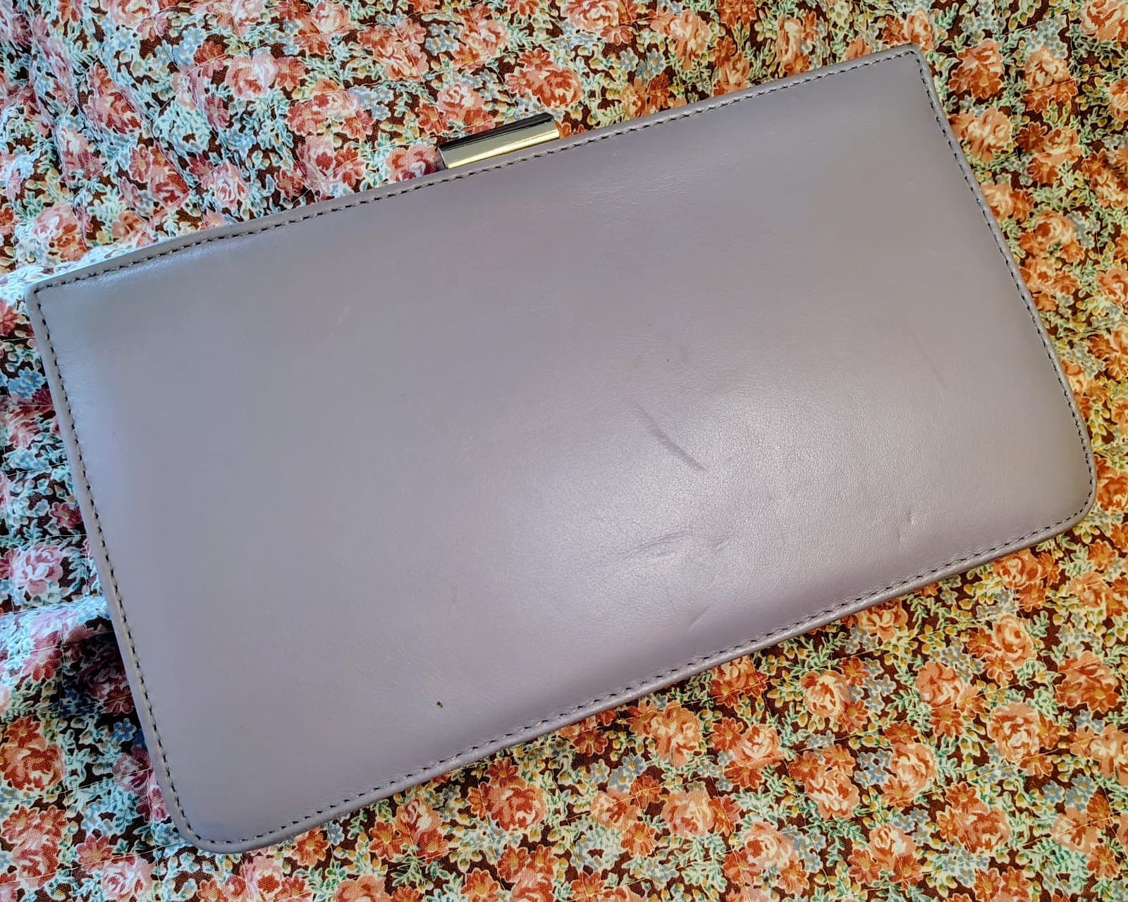 Giani Bernini Lavender Nappa Leather Clutch, Silver Clasp - Thumbnail 2