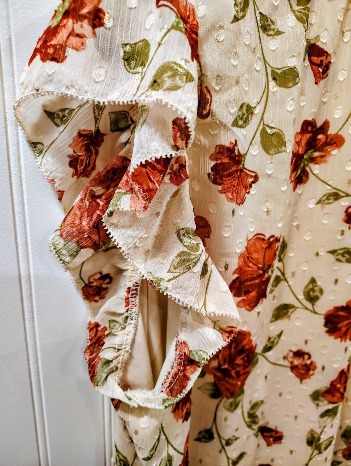 Haver & Blair Floral Top Large, Short Flutter sleeves, Lined - Thumbnail 10
