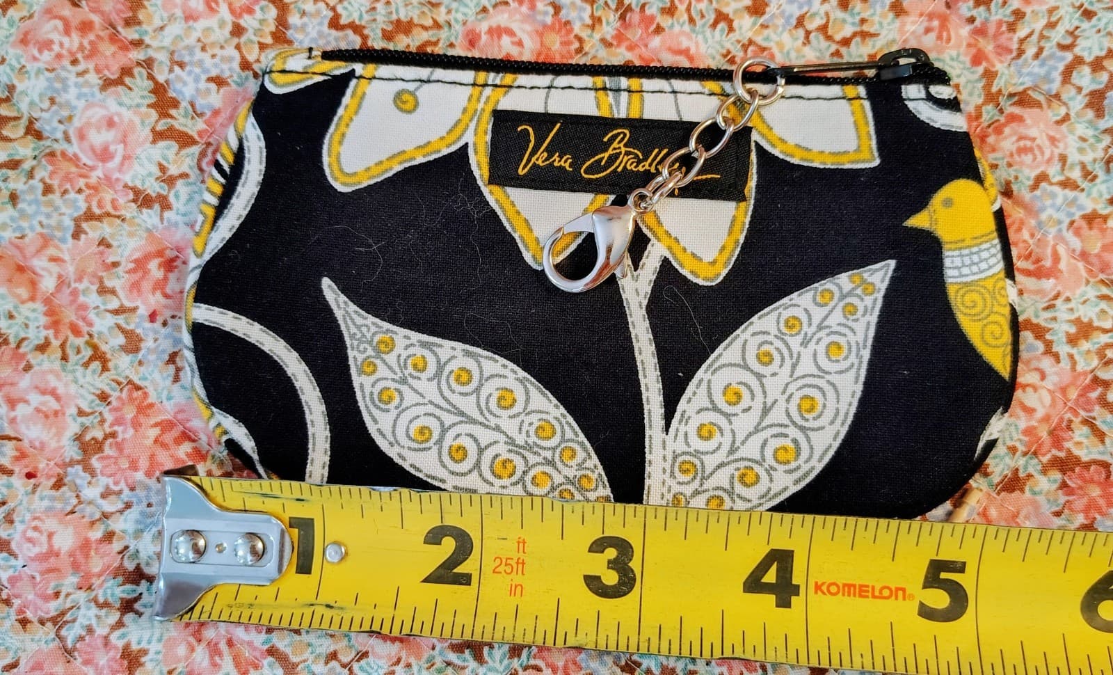 Vera Bradley Yellow Bird Retired Coin Purse Keychain NWOT - Thumbnail 5