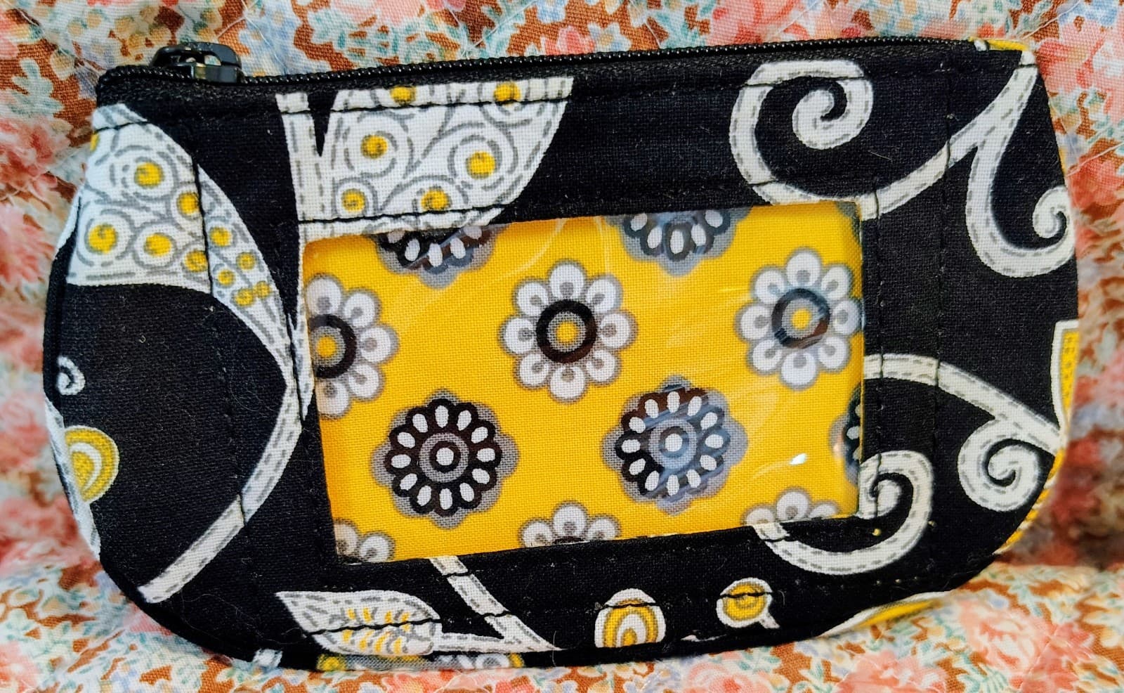 Vera Bradley Yellow Bird Retired Coin Purse Keychain NWOT - Thumbnail 3