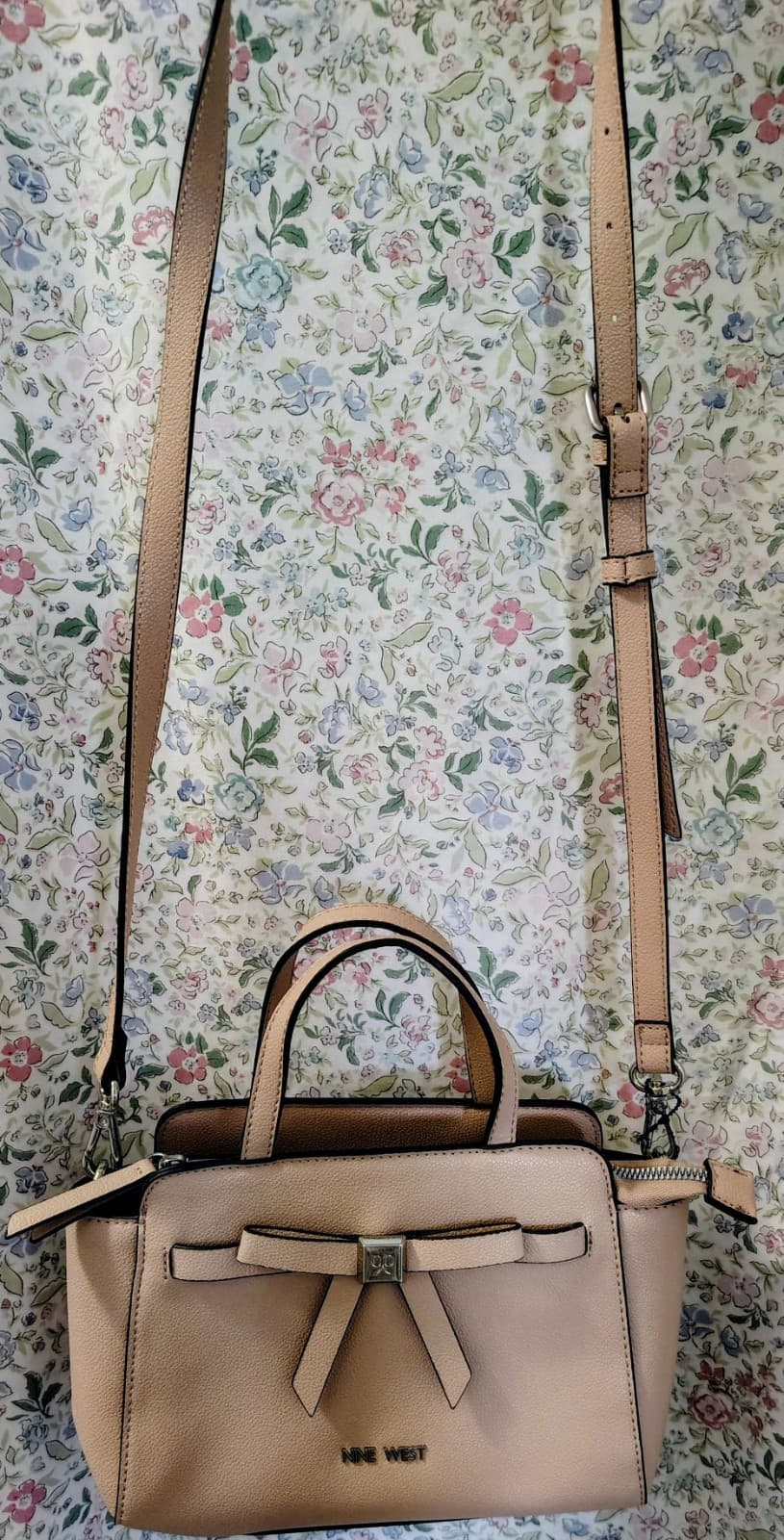 NWOT Nine West Ivory Satchel Top Handle Bag with Bow Accent - Thumbnail 9