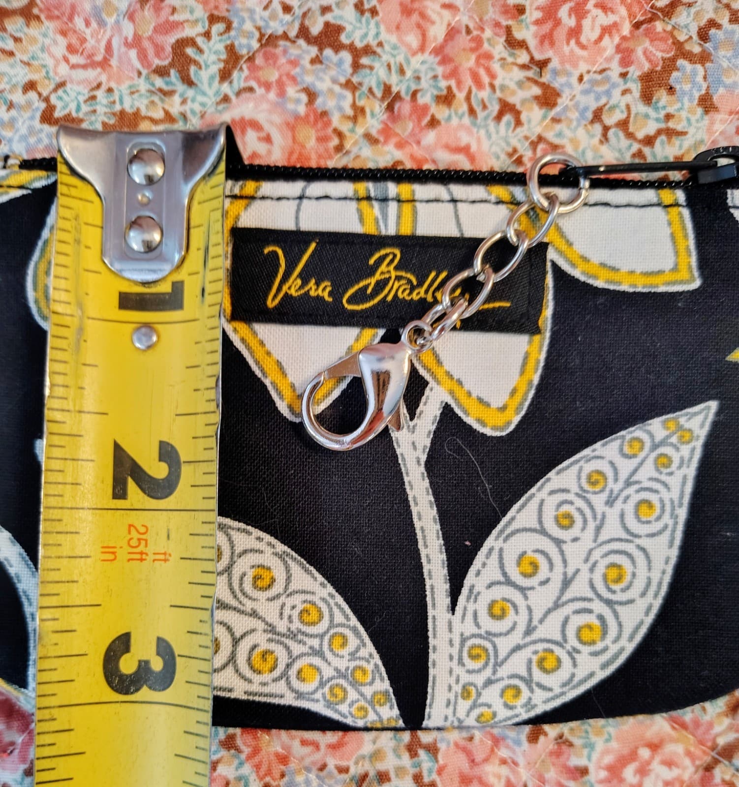 Vera Bradley Yellow Bird Retired Coin Purse Keychain NWOT - Thumbnail 4