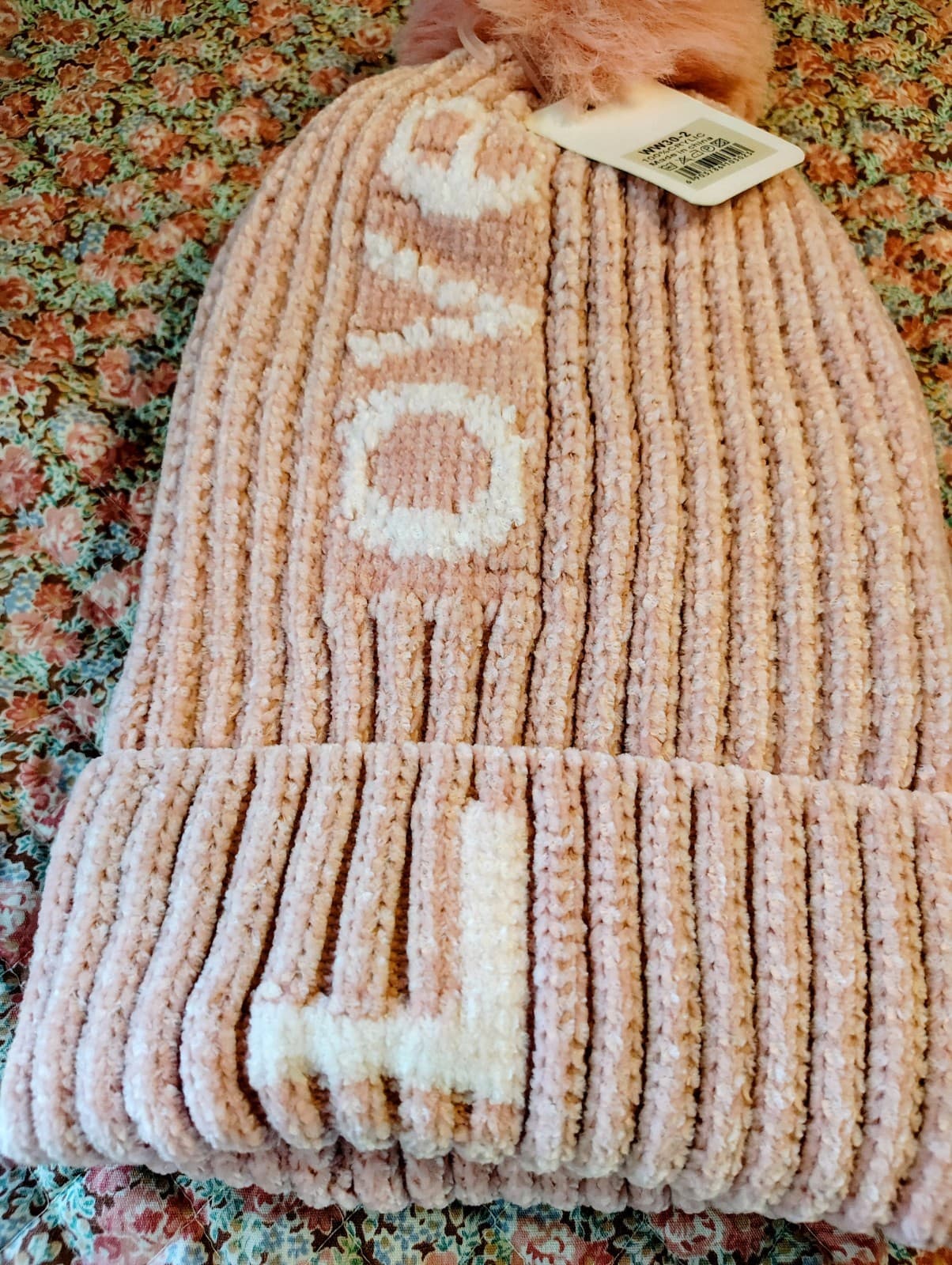 NWT Pink Fizzy Fleece Lined Beanie Hat LOVE - Thumbnail 9