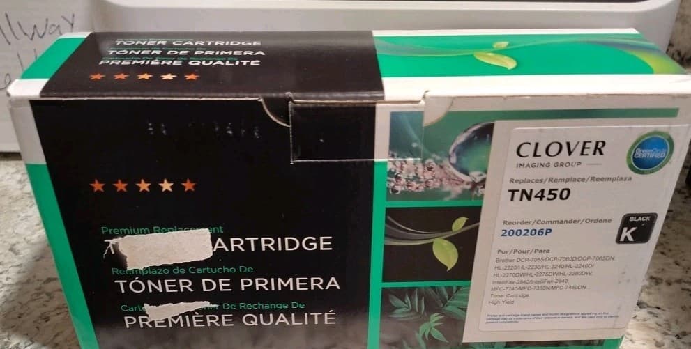 Clover Toner Printer Cartridge Replacement TN450 | Black