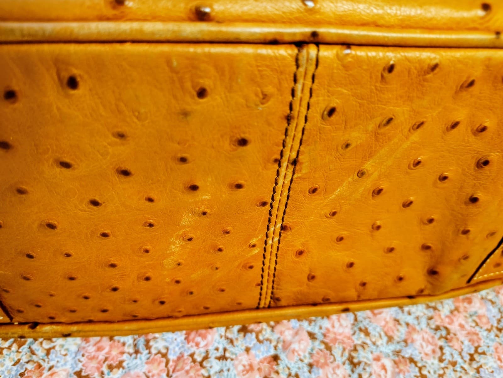 Dooney & Bourke Satchel Caramel Brown Ostrich Embossed Leather - Thumbnail 12