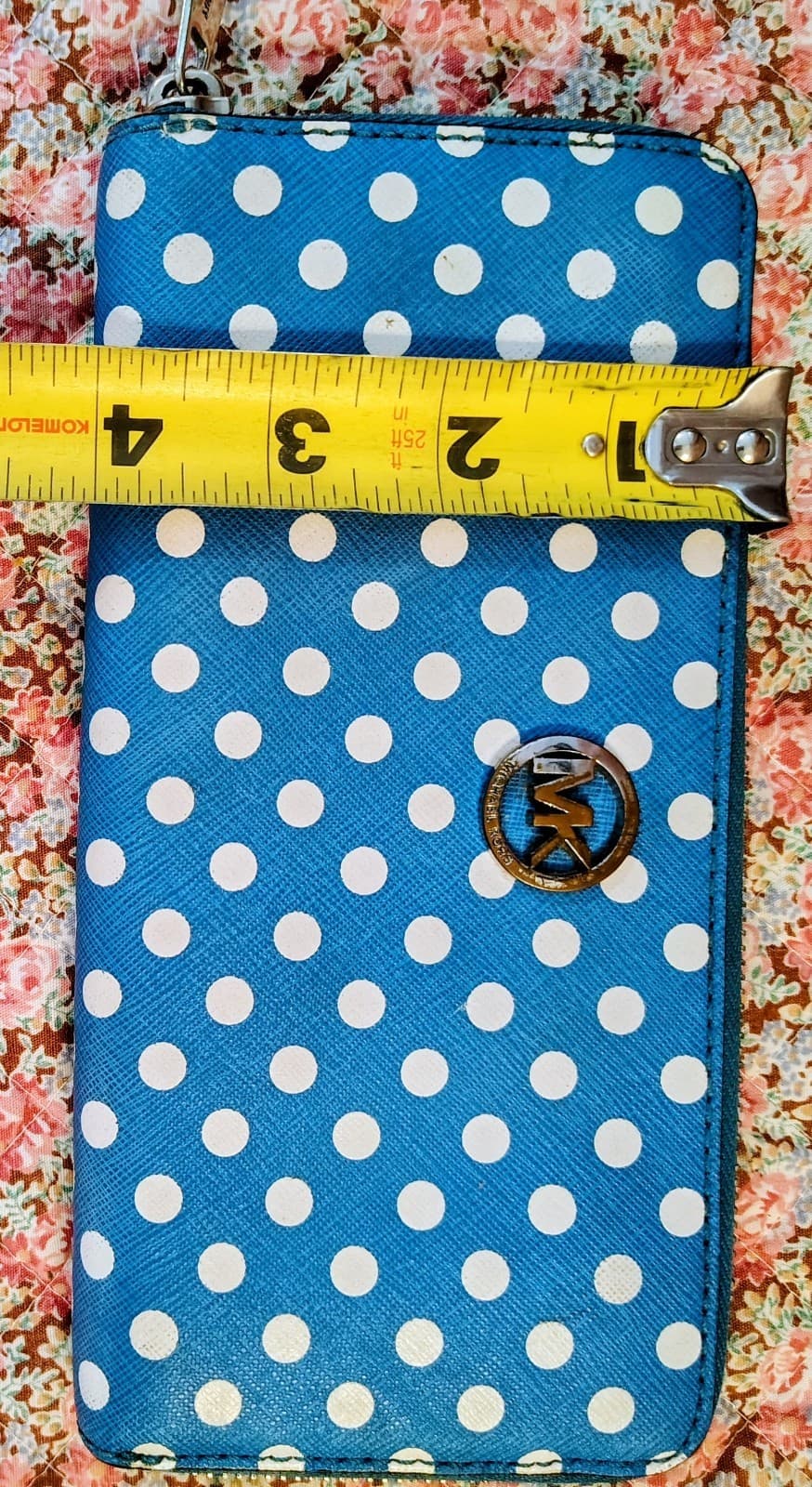 Michael Kors Blue And White Polka Dot Fulton Multifunction Phone Case Wallet - Thumbnail 16