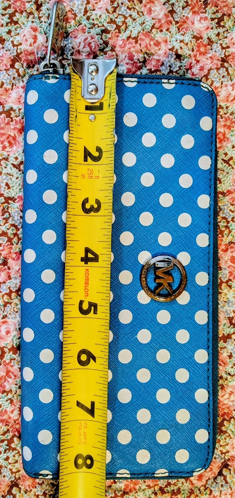 Michael Kors Blue And White Polka Dot Fulton Multifunction Phone Case Wallet - Thumbnail 15