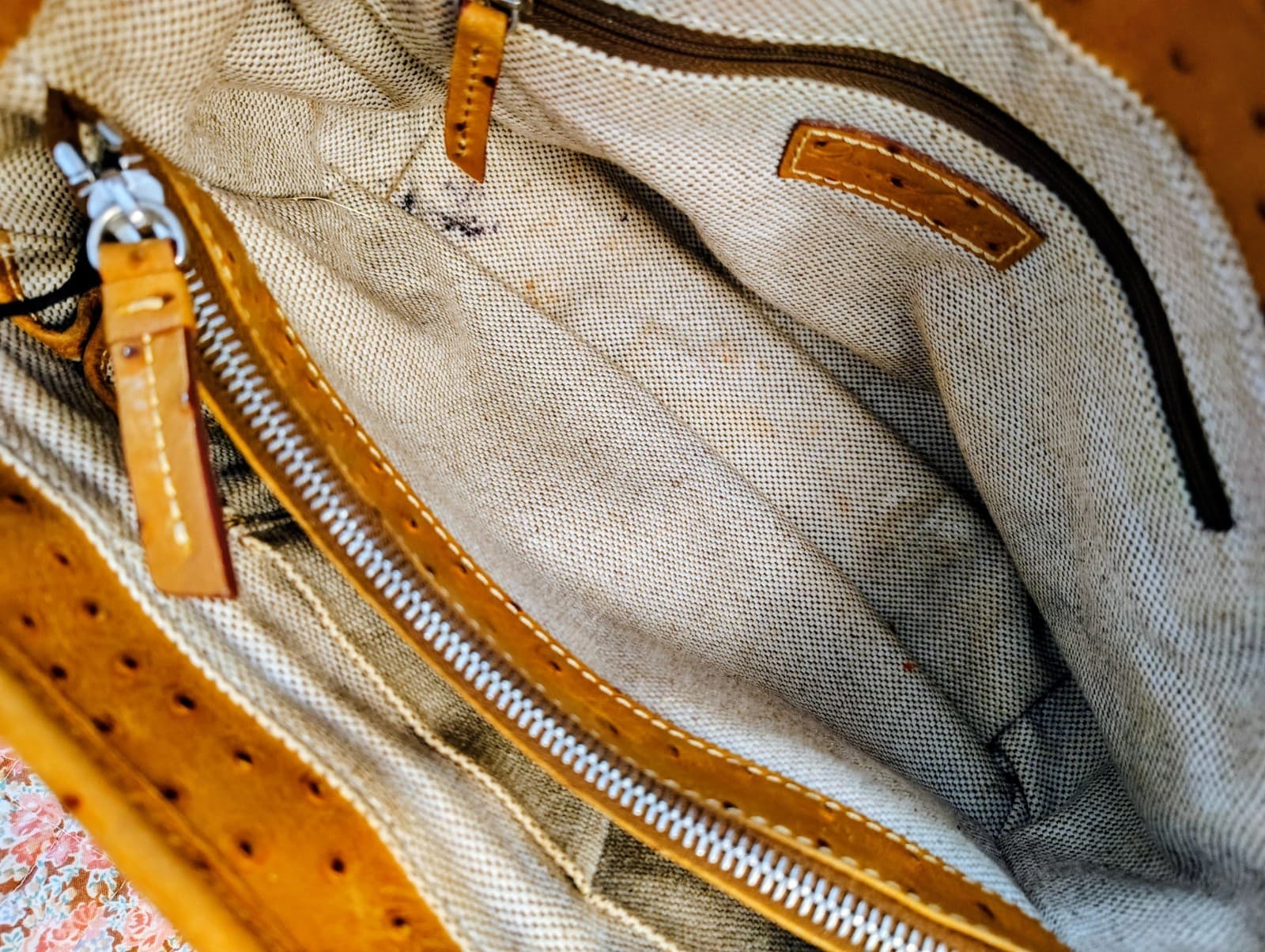Dooney & Bourke Satchel Caramel Brown Ostrich Embossed Leather - Thumbnail 14