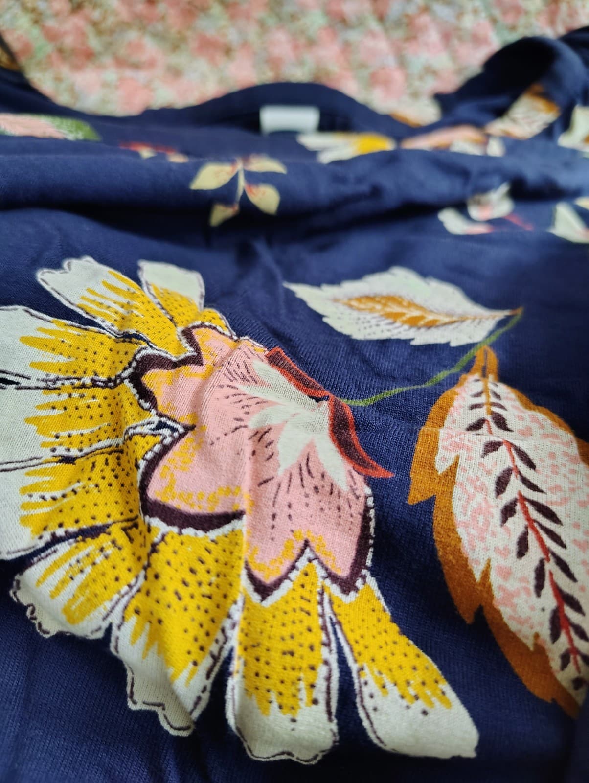 Old Navy Blouse Top Navy Blue Floral - Thumbnail 4