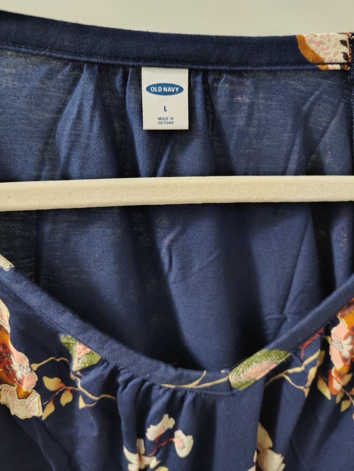 Old Navy Blouse Top Navy Blue Floral - Thumbnail 2