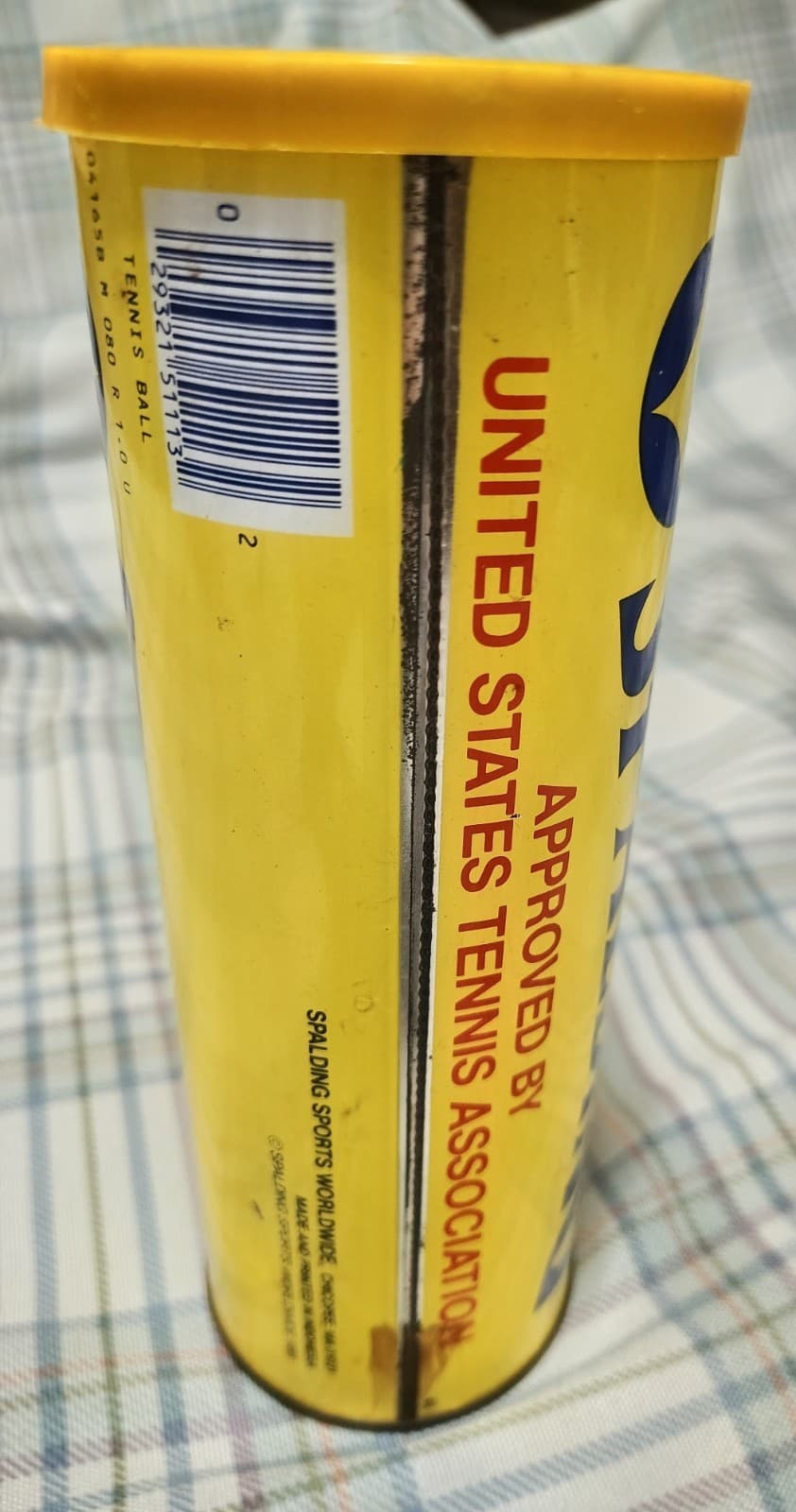 Vintage Tennis Balls SPALDING Tin Can 3 Balls in Cans YELLOW USTA - Thumbnail 6