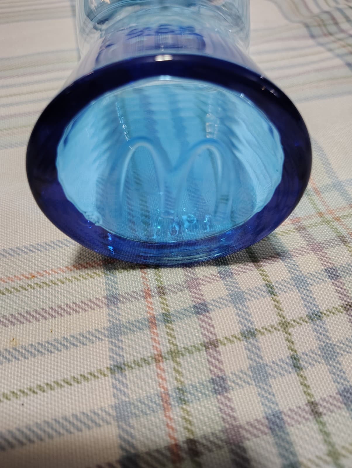 Vintage 1961 Blue Glass McDonald 16oz Retro Collector Drinking Glass - Thumbnail 3