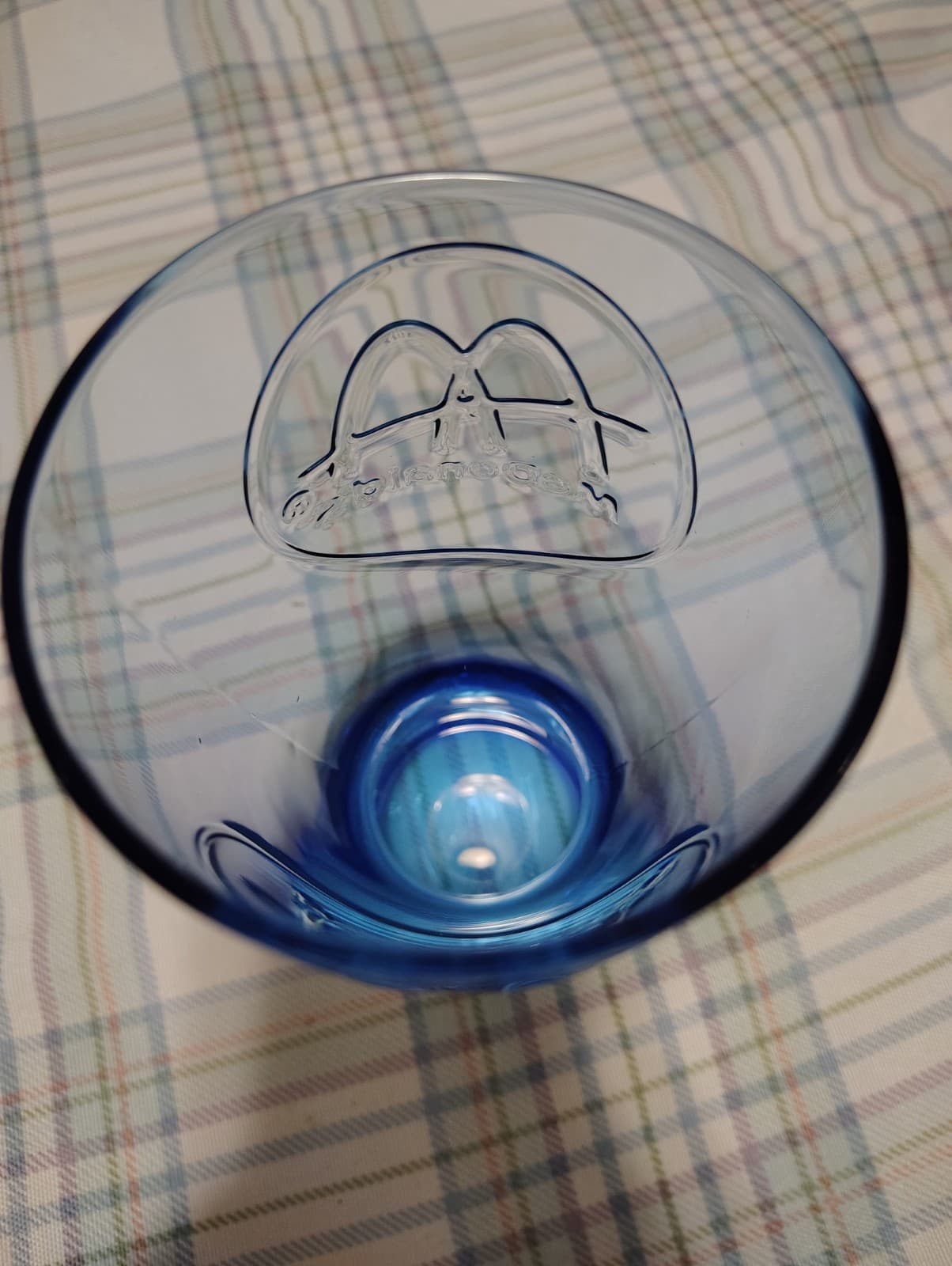 Vintage 1961 Blue Glass McDonald 16oz Retro Collector Drinking Glass - Thumbnail 5