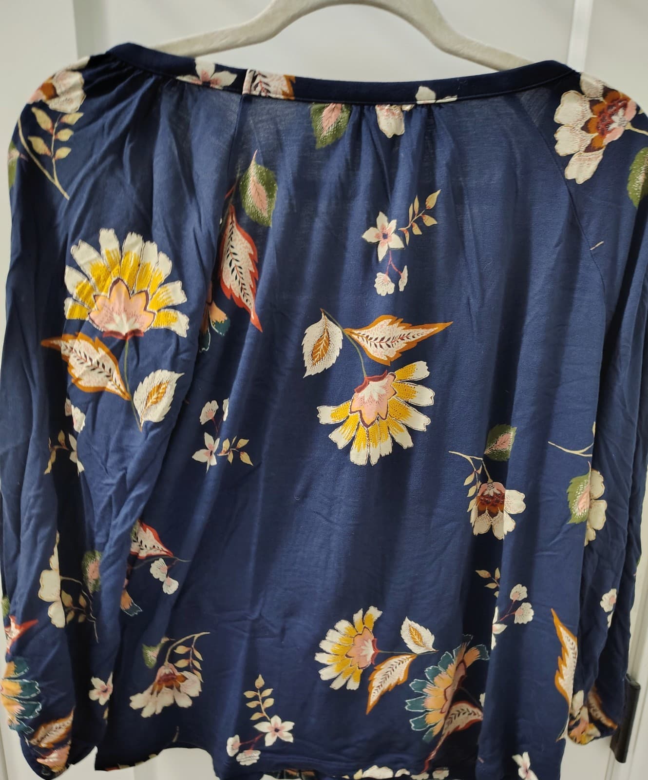 Old Navy Blouse Top Navy Blue Floral - Thumbnail 3