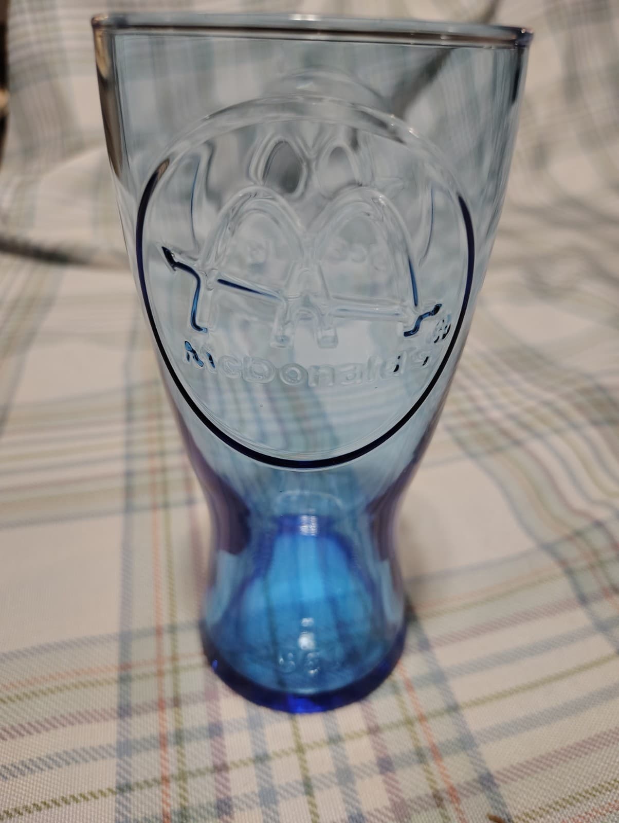 Vintage 1961 Blue Glass McDonald 16oz Retro Collector Drinking Glass