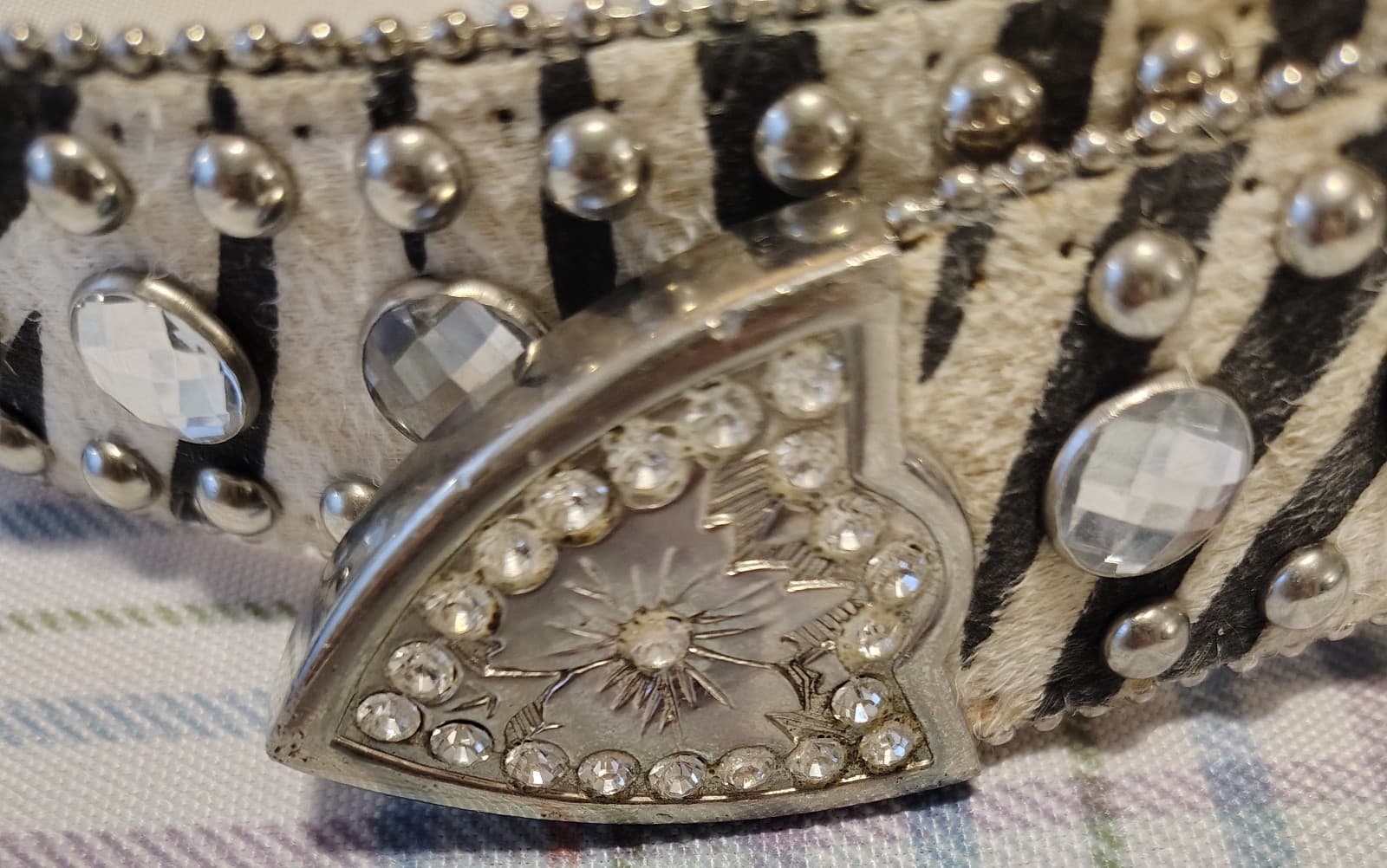 Blazin Roxx Western Belt 42.5" Silver Studded Rhinestone Buckle Vintage (M) - Thumbnail 5