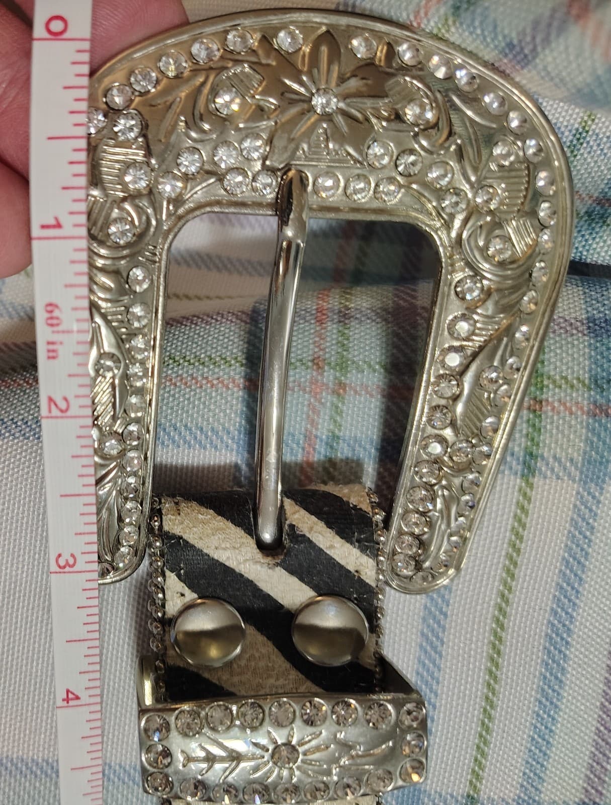 Blazin Roxx Western Belt 42.5" Silver Studded Rhinestone Buckle Vintage (M) - Thumbnail 22