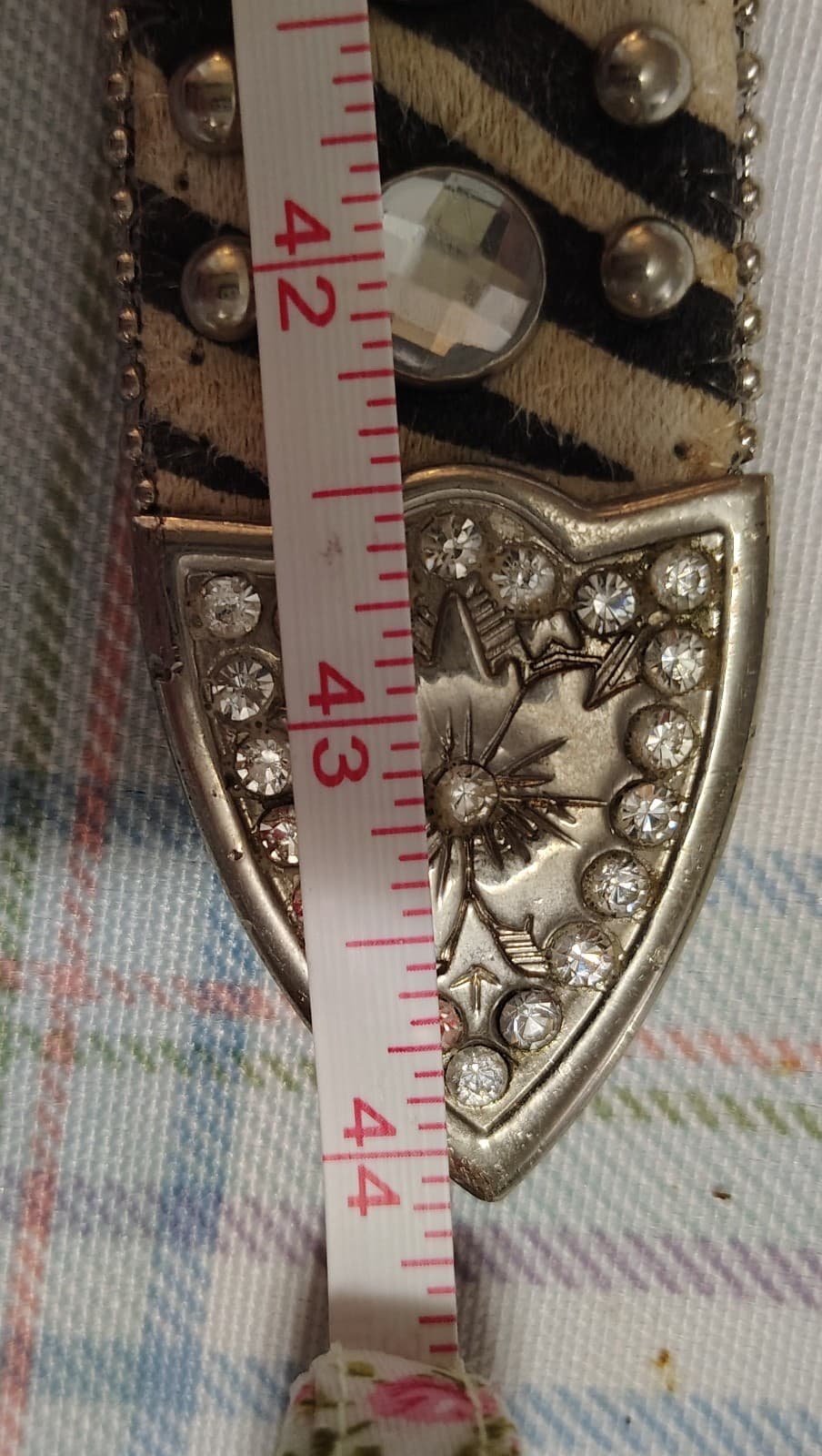 Blazin Roxx Western Belt 42.5" Silver Studded Rhinestone Buckle Vintage (M) - Thumbnail 21