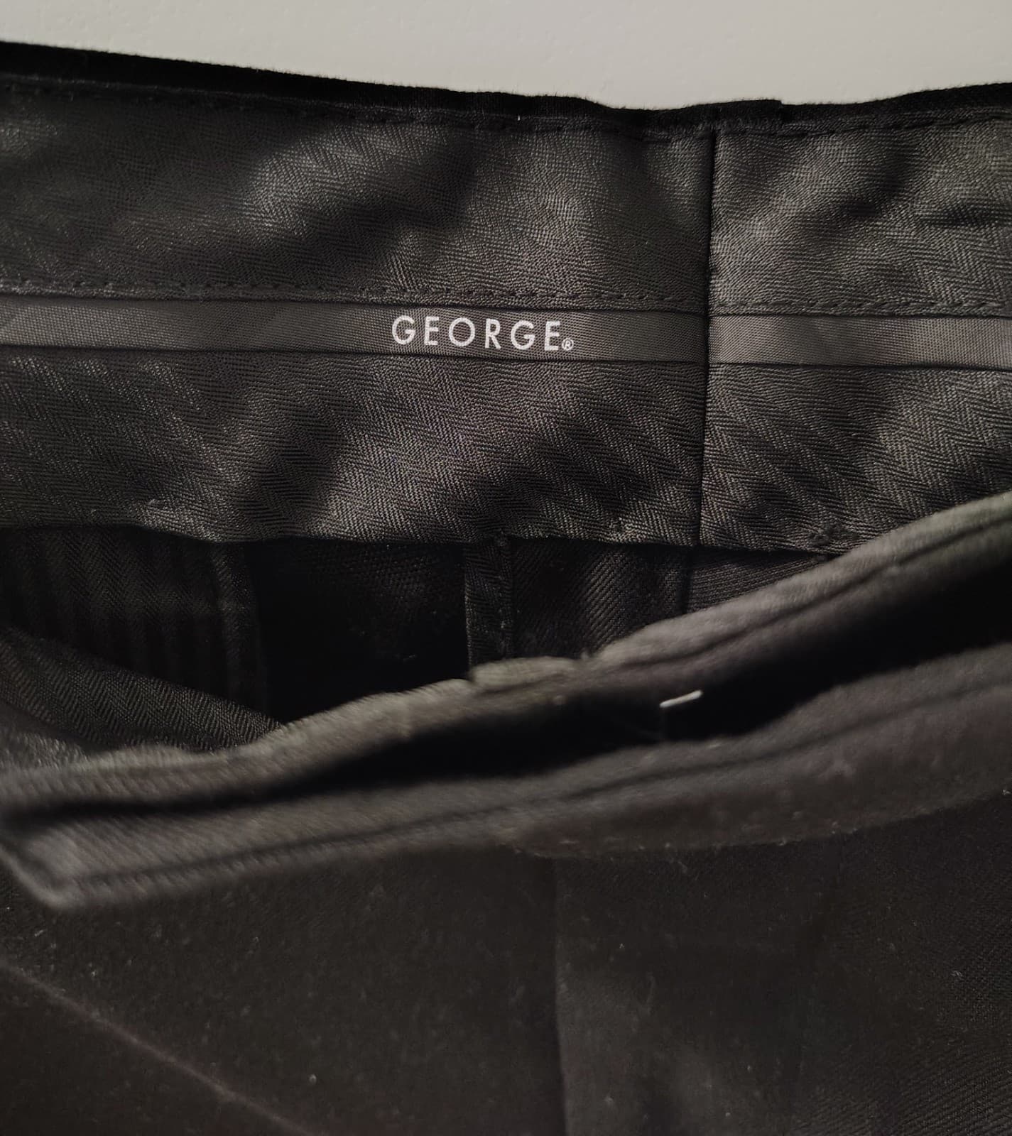 George Men's Black Dress Pants Classic Fit Straight Leg Flat Front Stretch 34x29 - Thumbnail 3