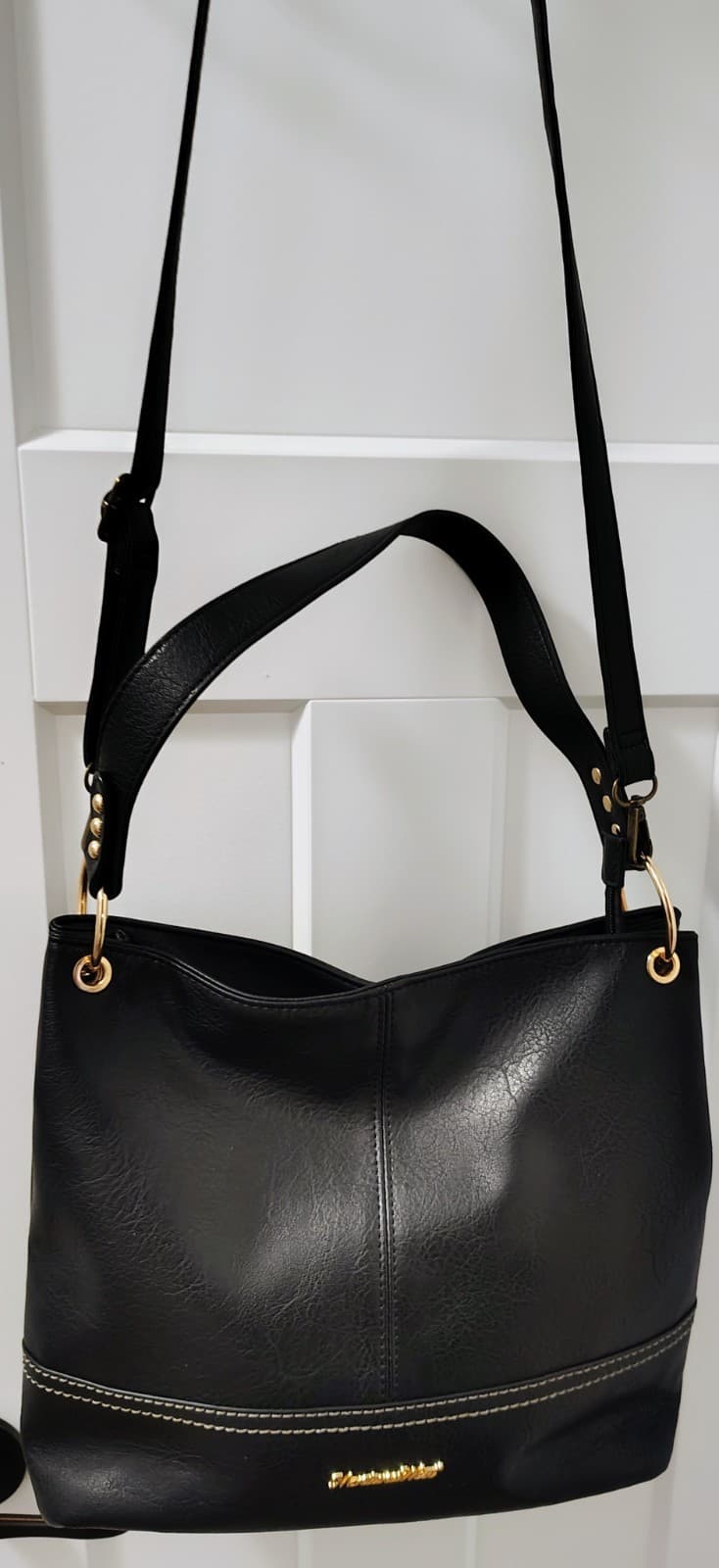 Montana West Select Black Vegan Leather Hobo Shoulder Bag - Thumbnail 2