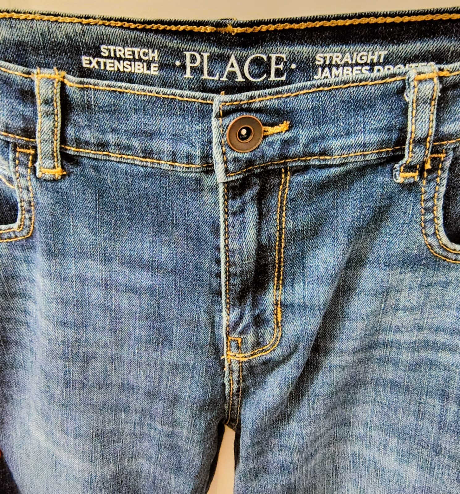 The Childrens Place Boys Size 14 Husky Blue Denim Jeans - Thumbnail 7