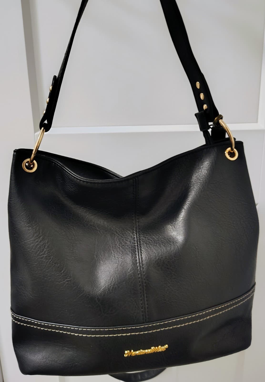 Montana West Select Black Vegan Leather Hobo Shoulder Bag - Thumbnail 12
