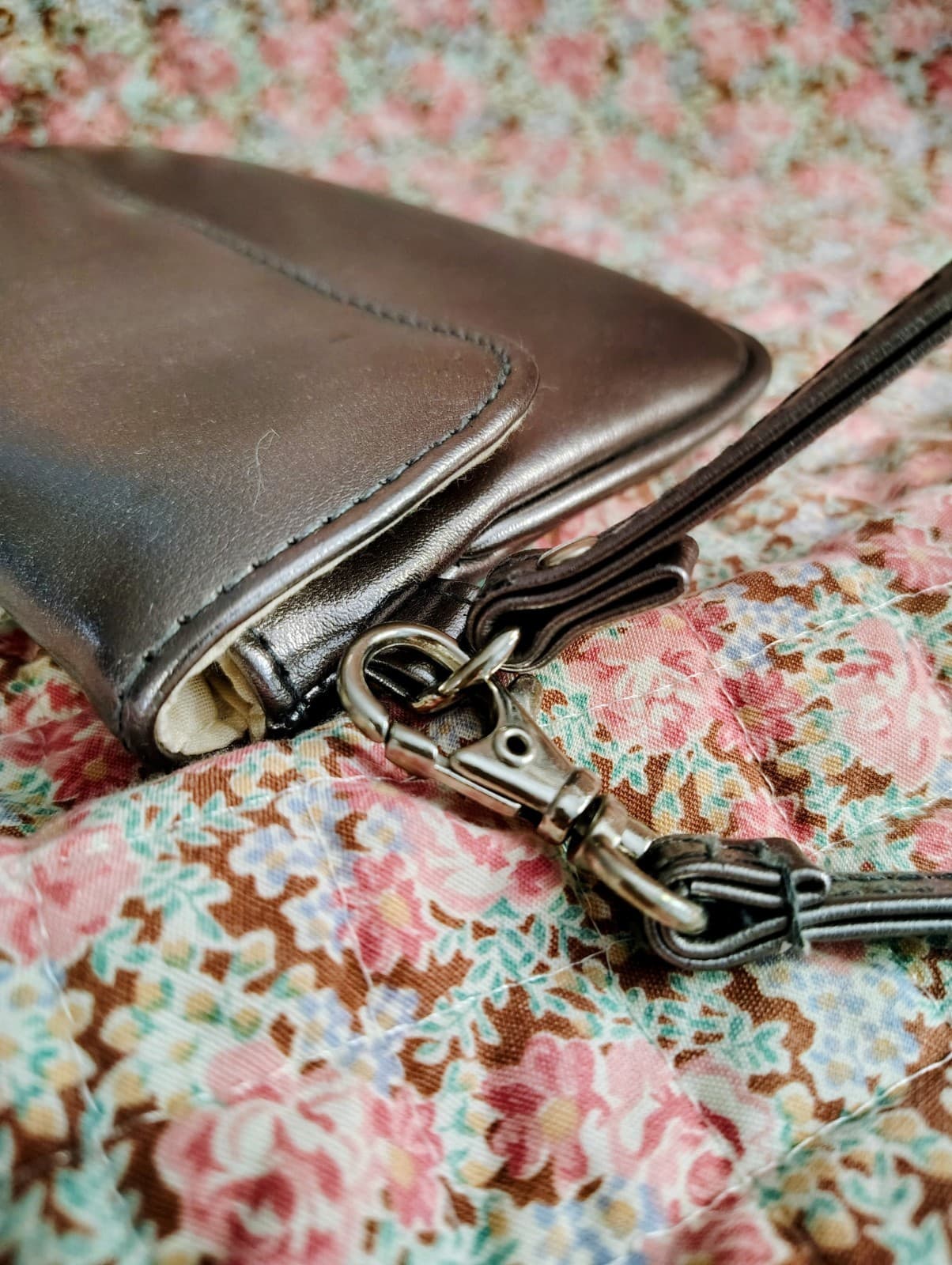 Victoria's Secret Clutch Wristlet metallic exterior Chrome - Thumbnail 7