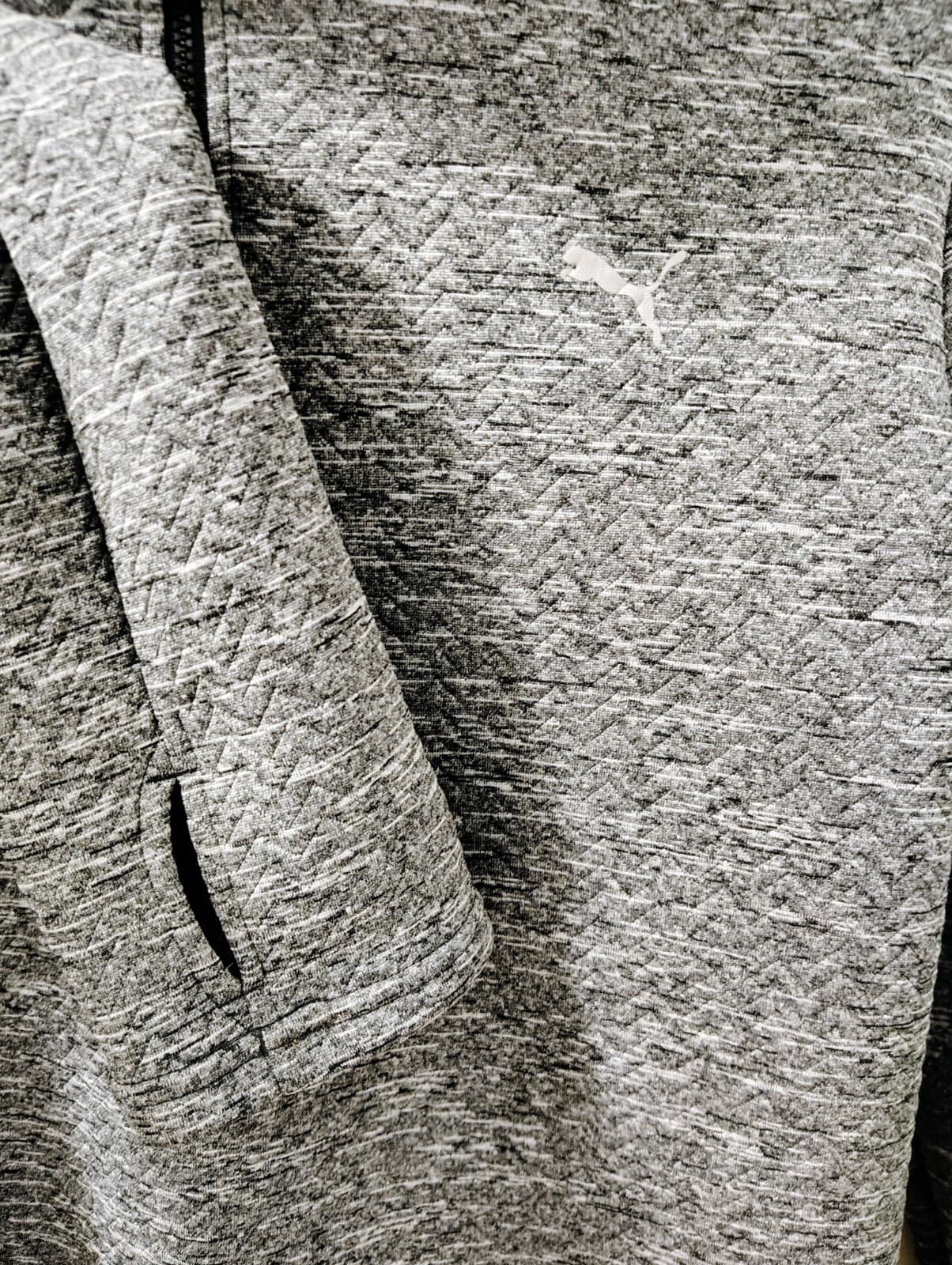 Puma Womens waffle knit 1/4 zip pullover, Gray, Women's Large, Dry Cell Tech - Thumbnail 2