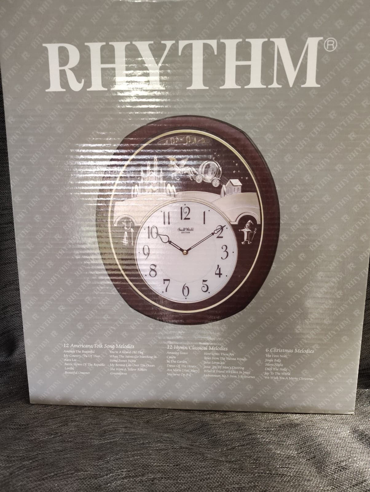 2015 NIB Rhythm Musical "Small World" Clock 4MH862WU23 Woodgrain - Thumbnail 14