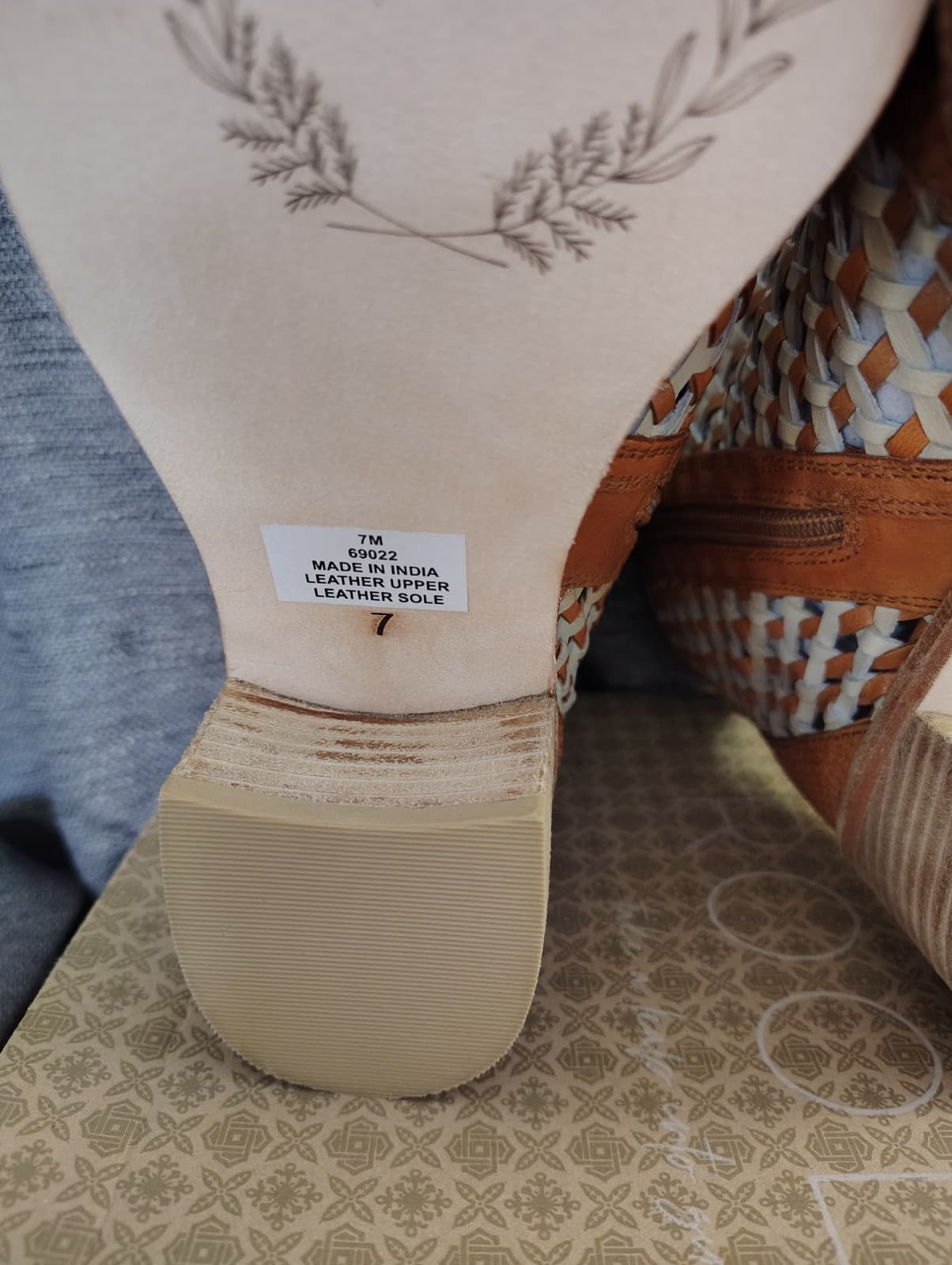 NEW Roolee Braided Leather Tan/White Anklet Boots, Size 7 - Thumbnail 9