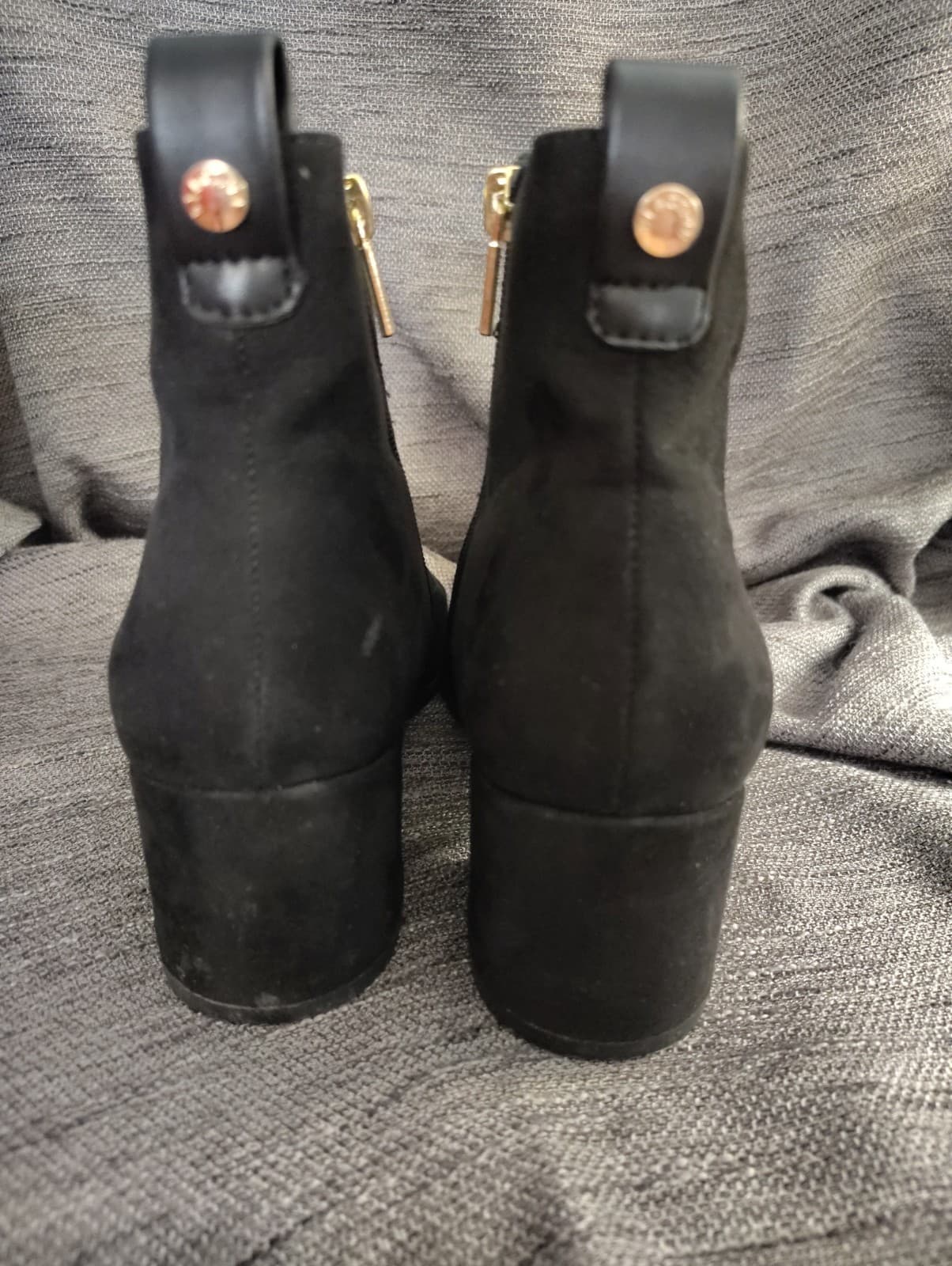 Kenneth Cole Reaction Inner Zipper Leather Anklet Boots Women's Size 8 Black - Thumbnail 3